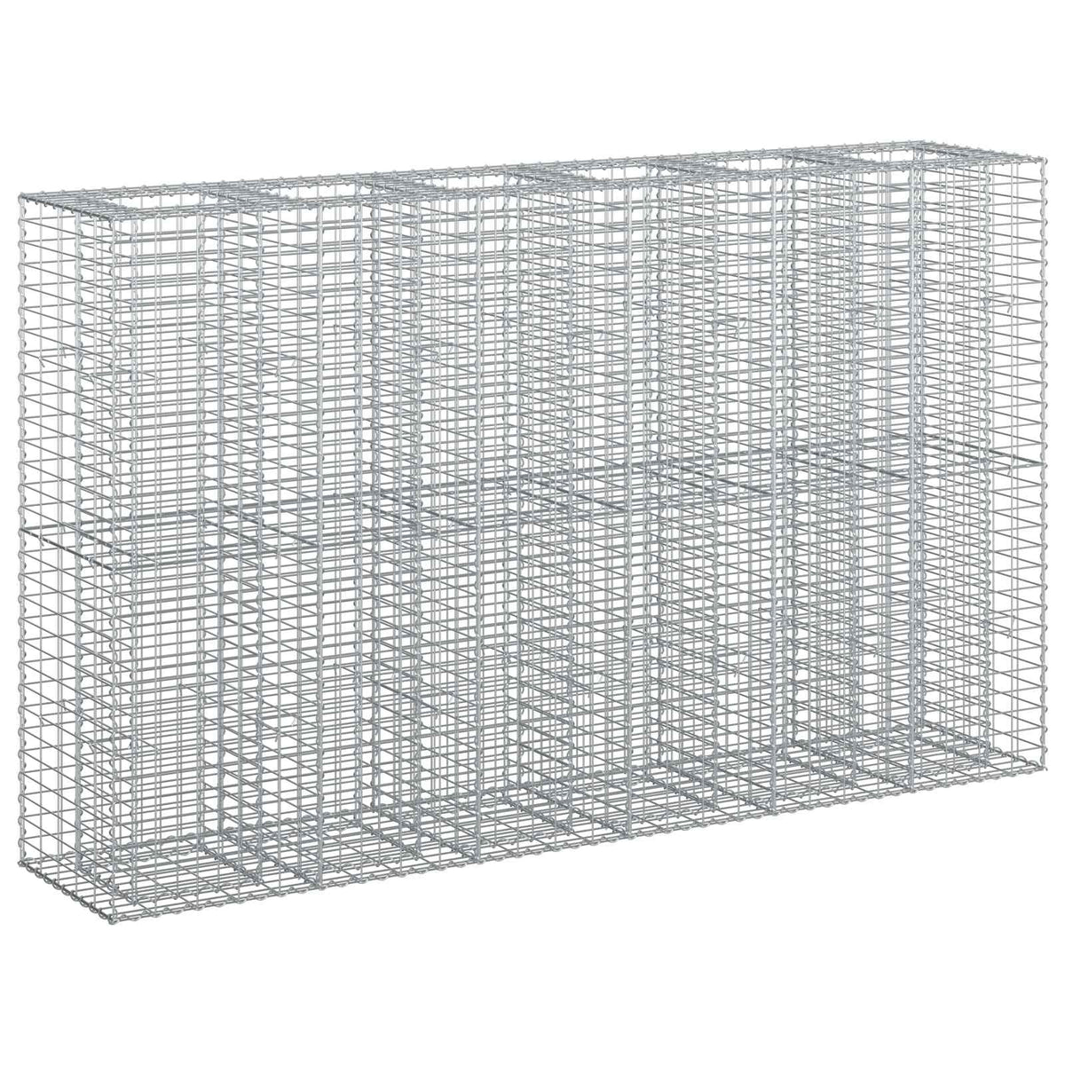 Gabionski uzdignuti krevet 3 pcs Srebrno 250 x 50 x 150 cm