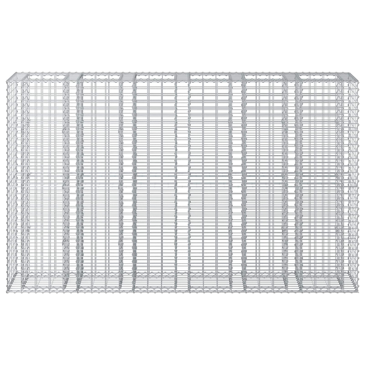 Gabionski uzdignuti krevet 3 pcs Srebrno 250 x 50 x 150 cm