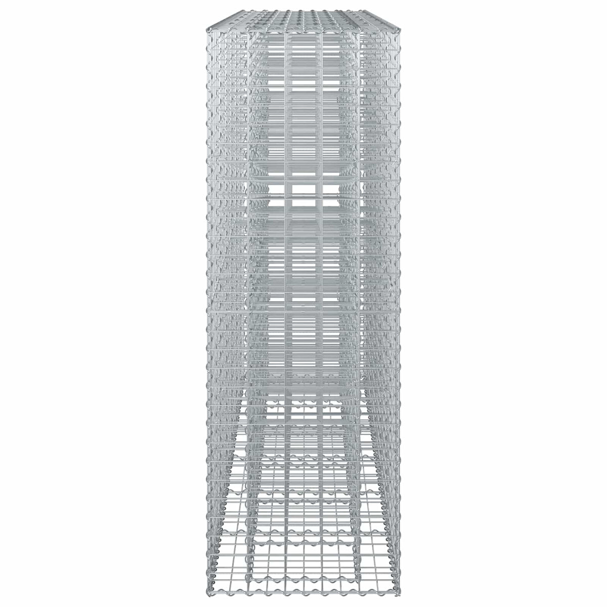 Gabionski uzdignuti krevet 3 pcs Srebrno 250 x 50 x 150 cm