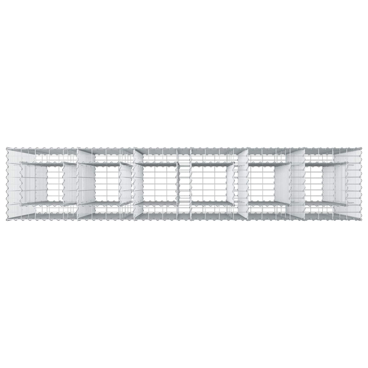 Gabionski uzdignuti krevet 3 pcs Srebrno 250 x 50 x 150 cm