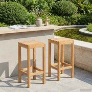 Barska stolica 2 pcs Prirodna 35 x 35 x 75 cm Čvrsto teak drvo