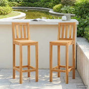 Barska stolica 2 pcs Smeđa Čvrsto teak drvo