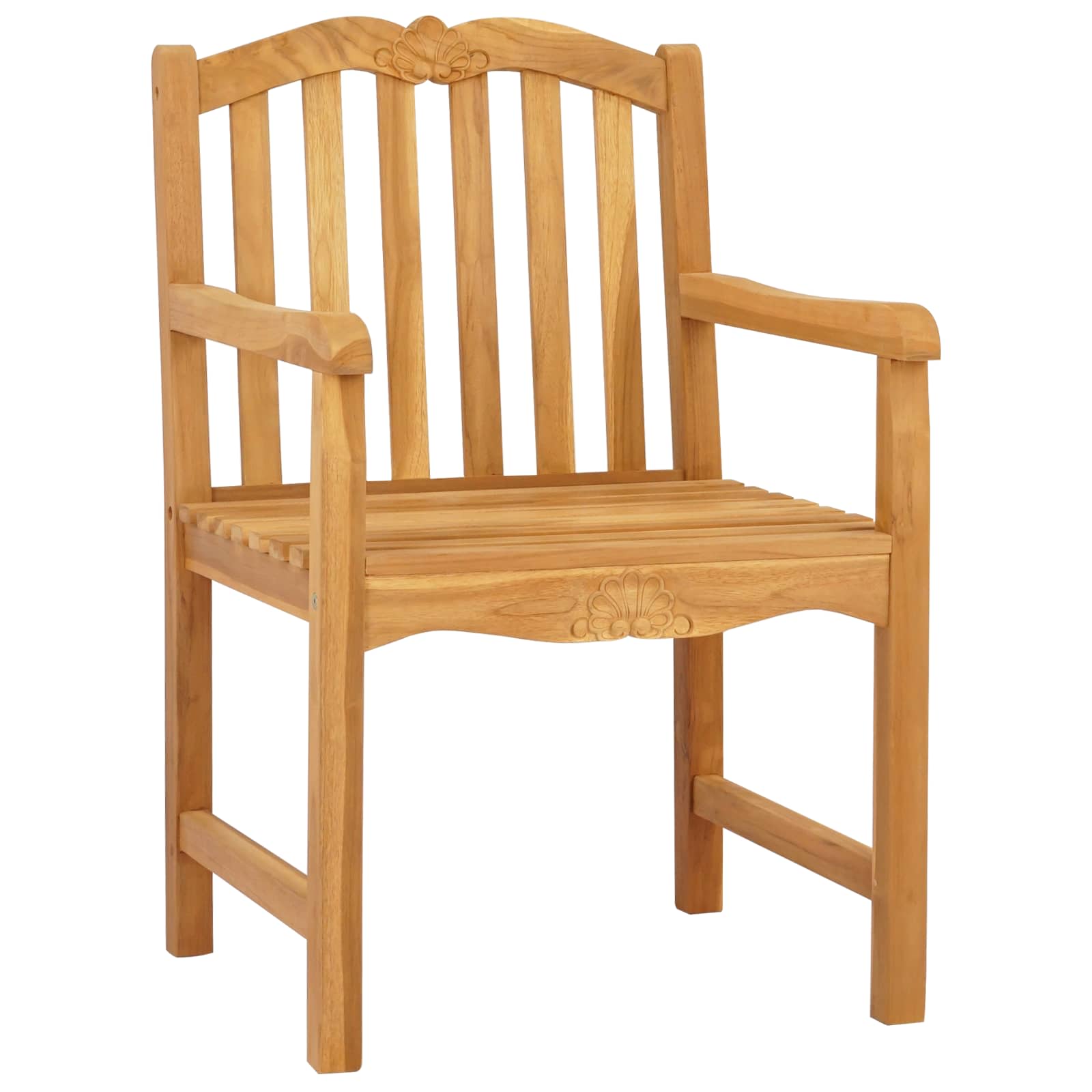 Vrtna stolica 2 pcs Prirodna 58 x 60 x 93 cm Čvrsto teak drvo