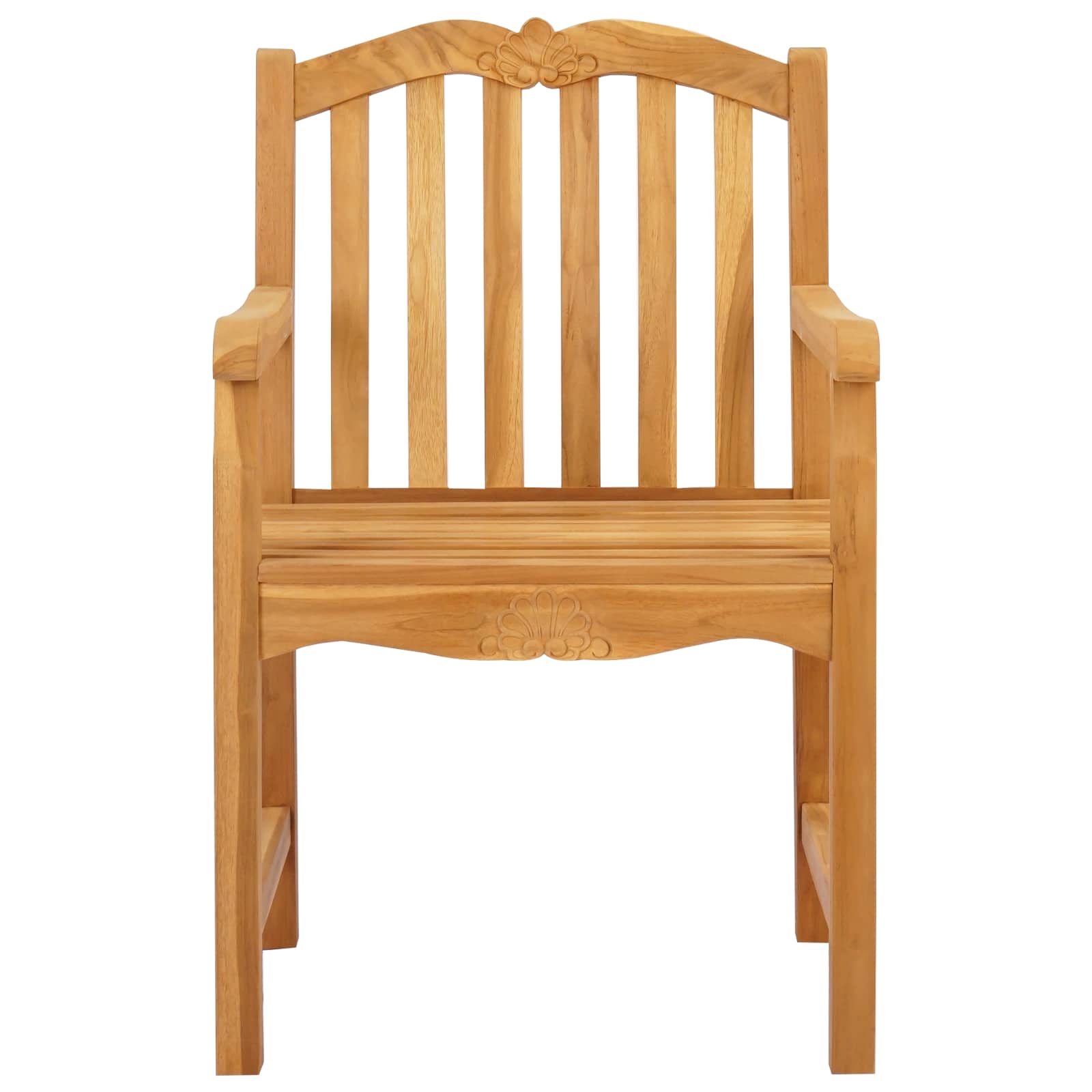 Vrtna stolica 2 pcs Prirodna 58 x 60 x 93 cm Čvrsto teak drvo