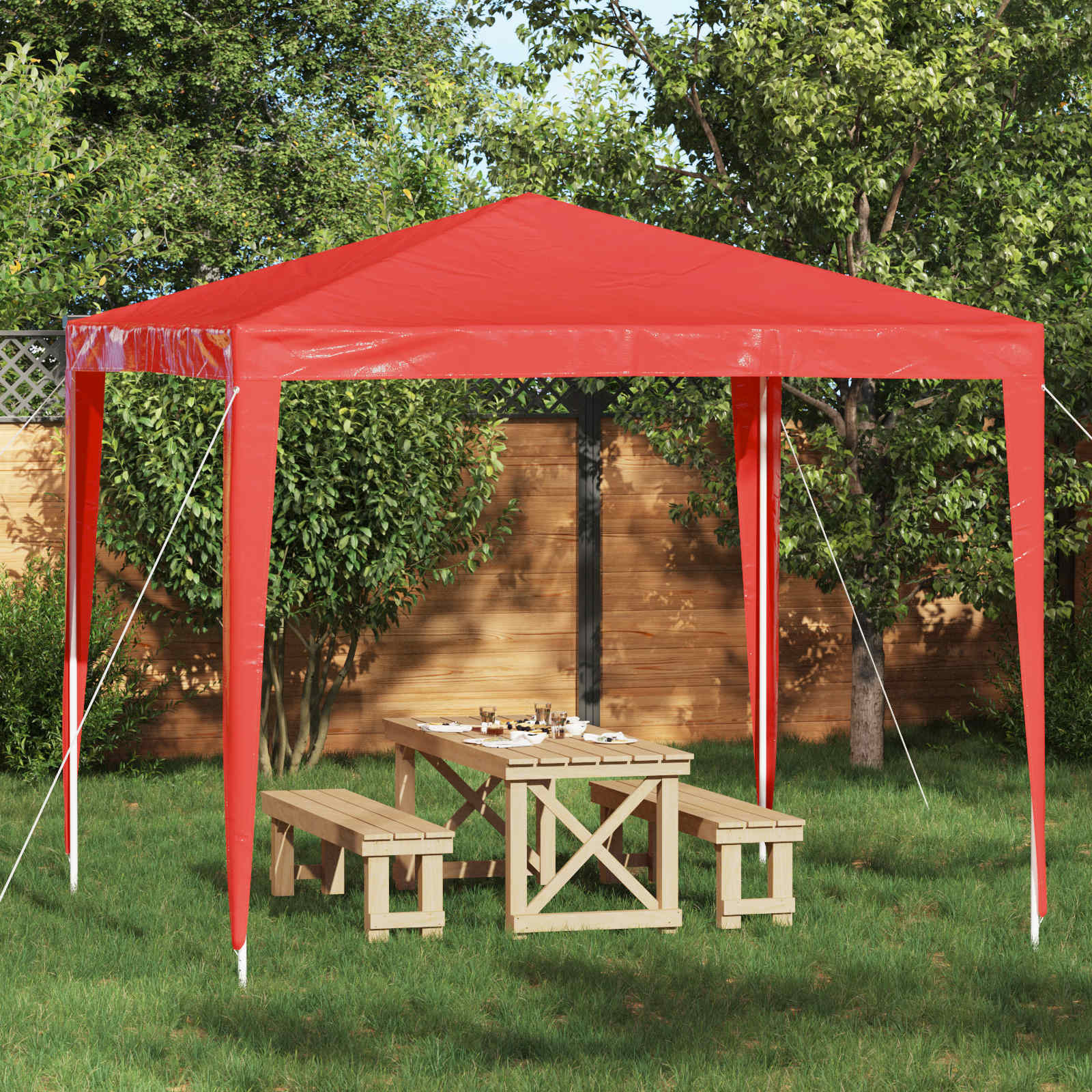 Šator za zabave 250 x 250 x 240 cm Crvena PE i čelik