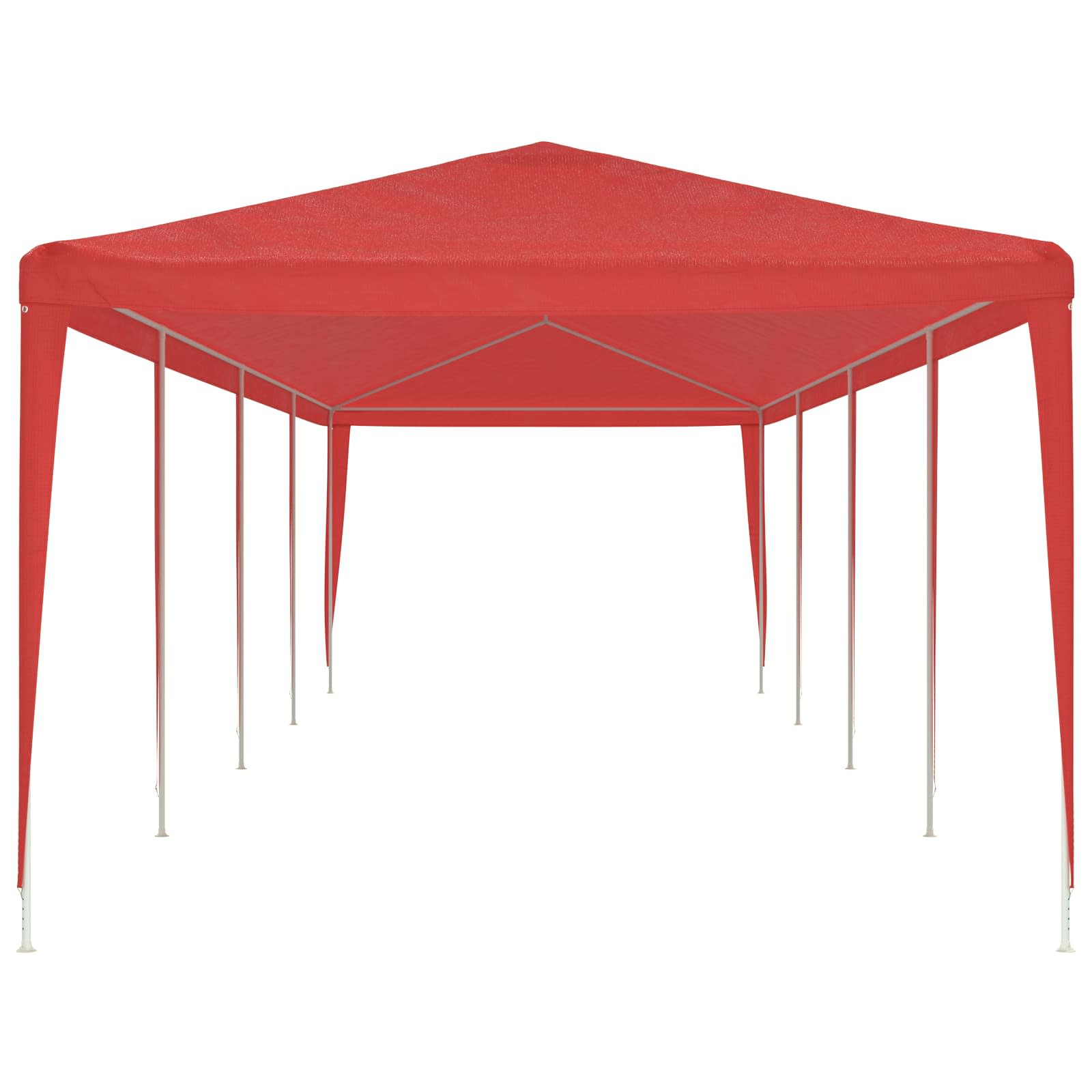 Šator za zabave Crvena 1200 x 300 x 255 cm PE i čelik