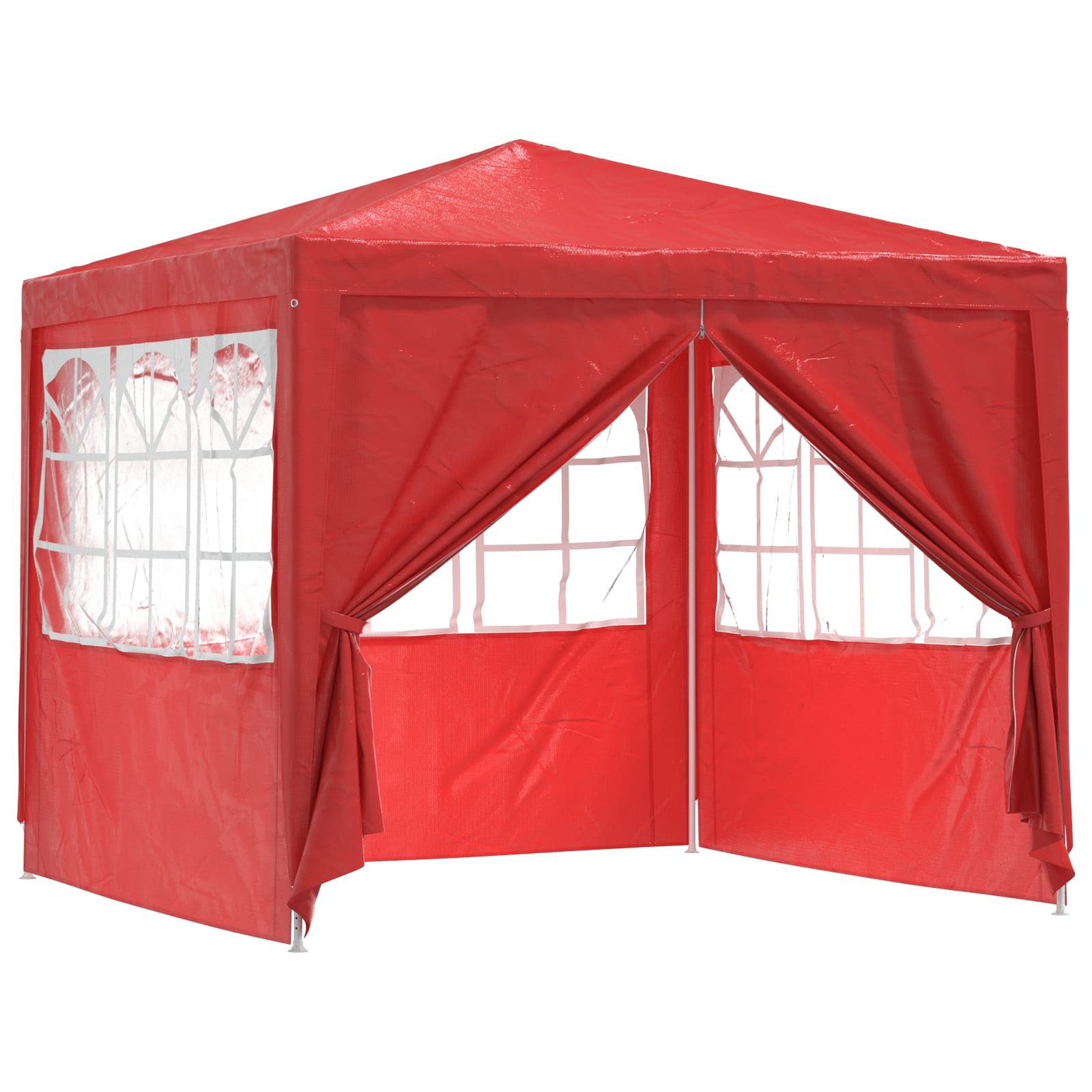 Šator za zabave Crvena 250 x 250 x 240 cm PE i čelik