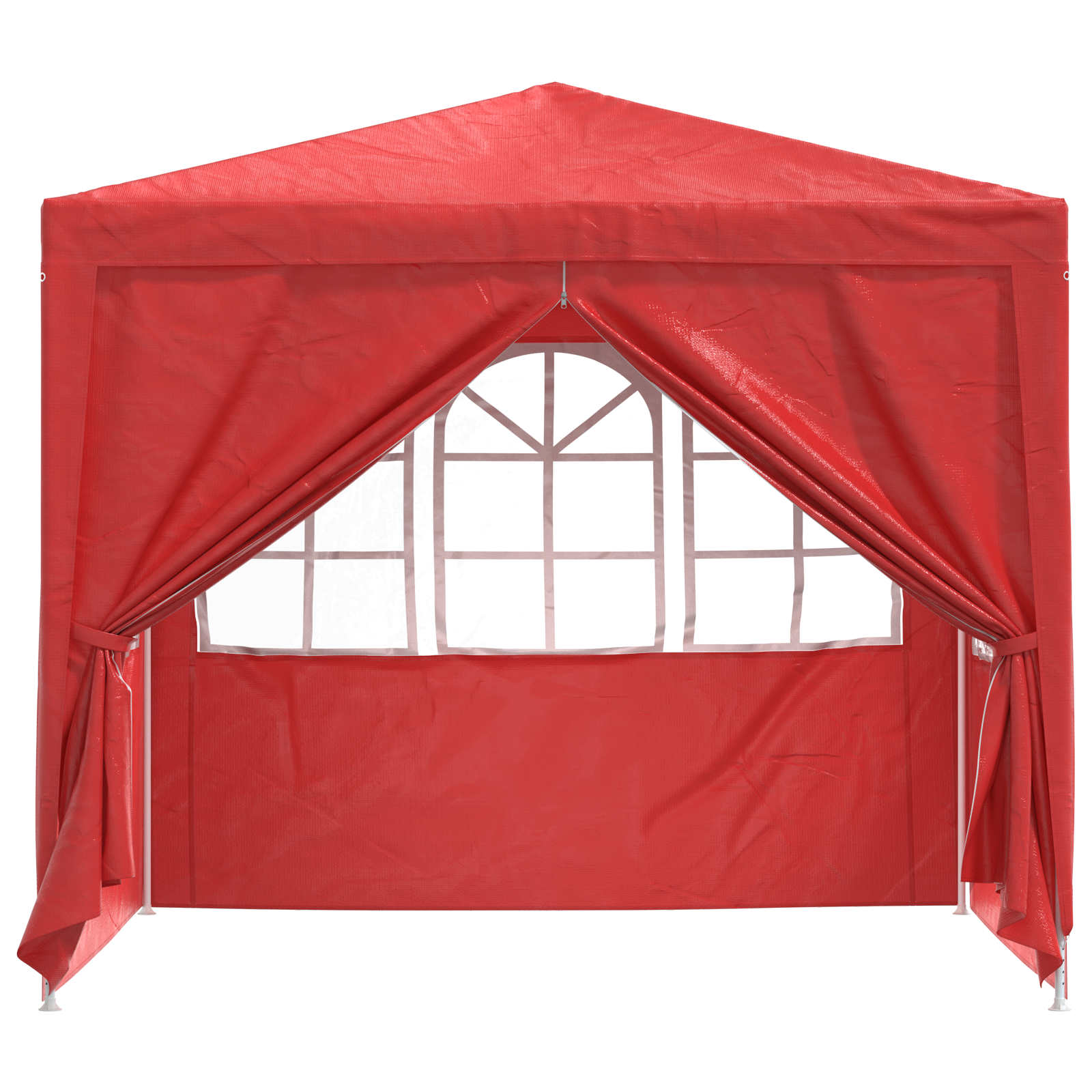 Šator za zabave Crvena 250 x 250 x 240 cm PE i čelik