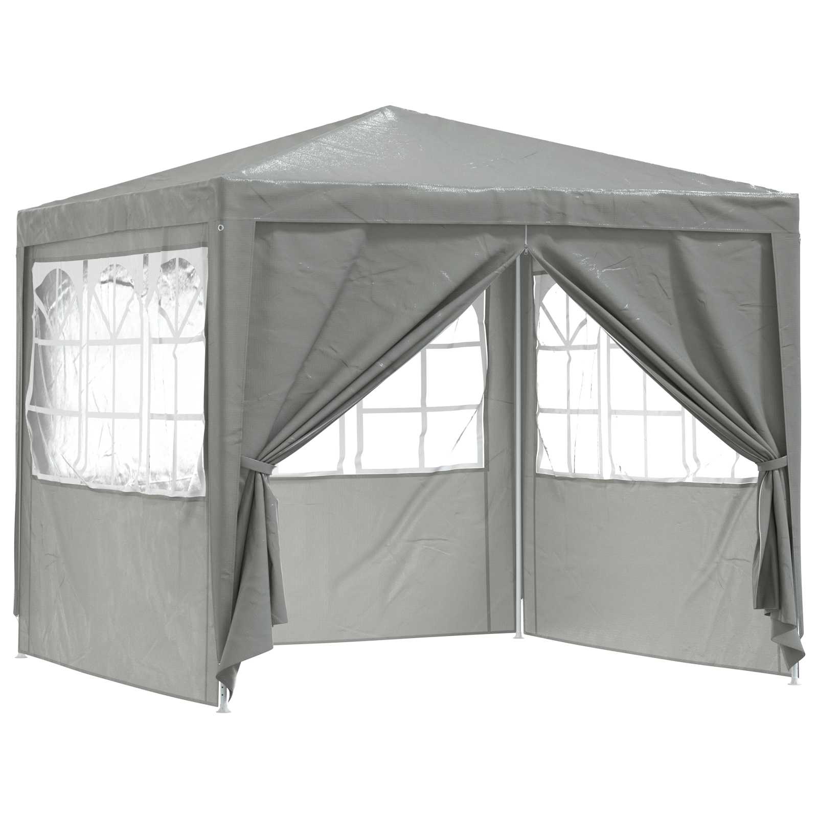 Šator za zabave Svijetlo siva 250 x 250 x 240 cm PE i čelik