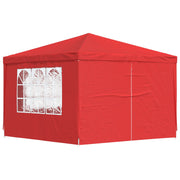 Šator za zabave 300 x 300 x 255 cm Crvena PE i čelik