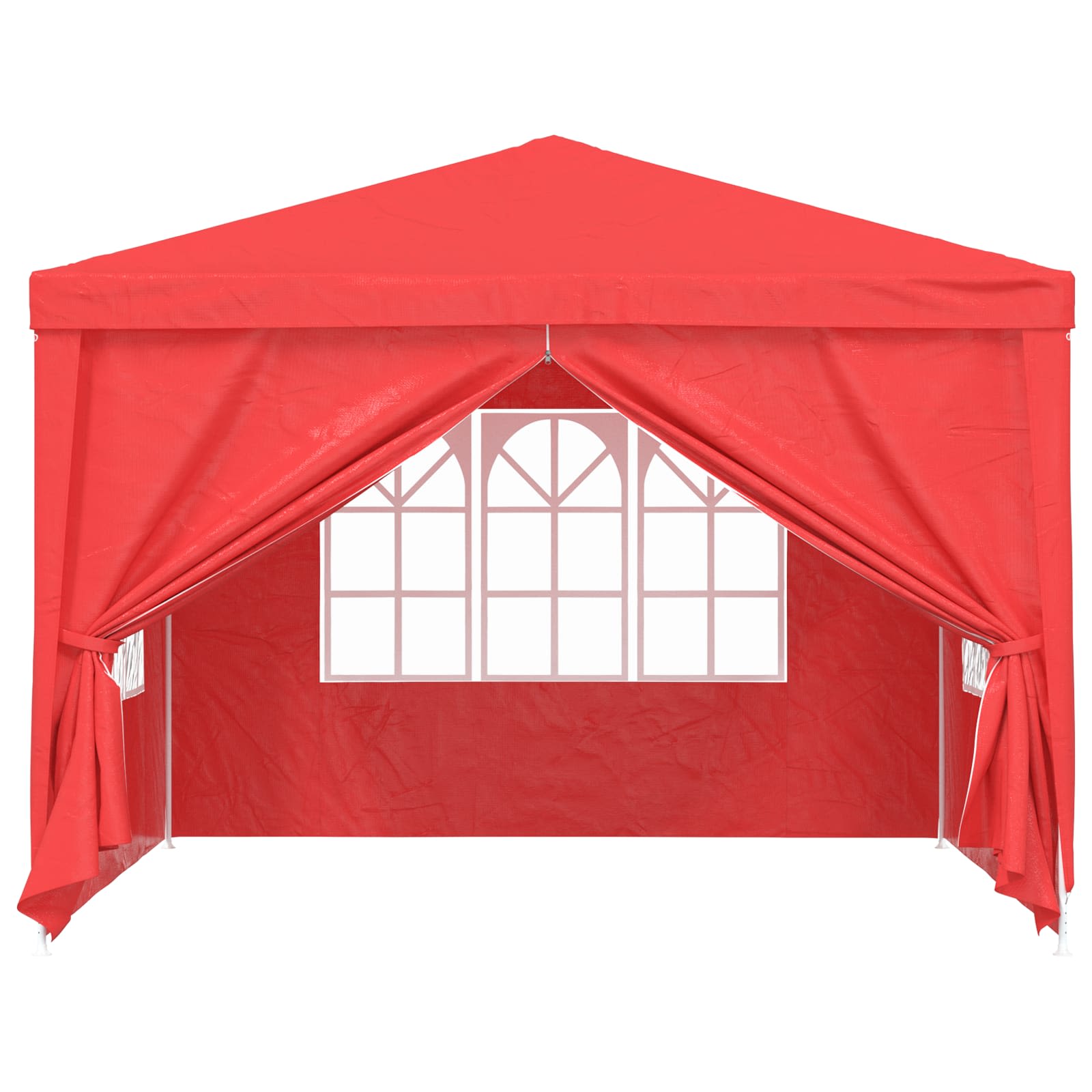 Šator za zabave 300 x 300 x 255 cm Crvena PE i čelik