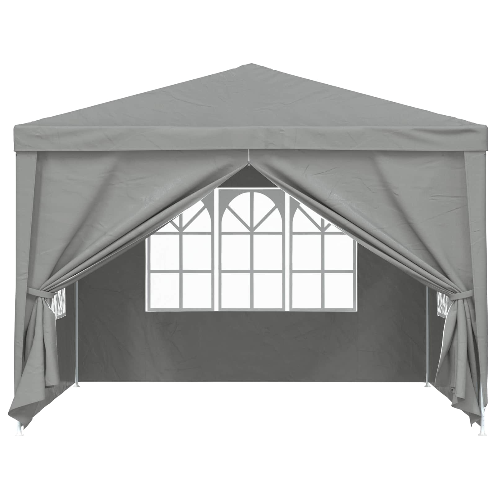 Šator za zabave 300 x 300 x 255 cm Svjetlosiva PE i čelik
