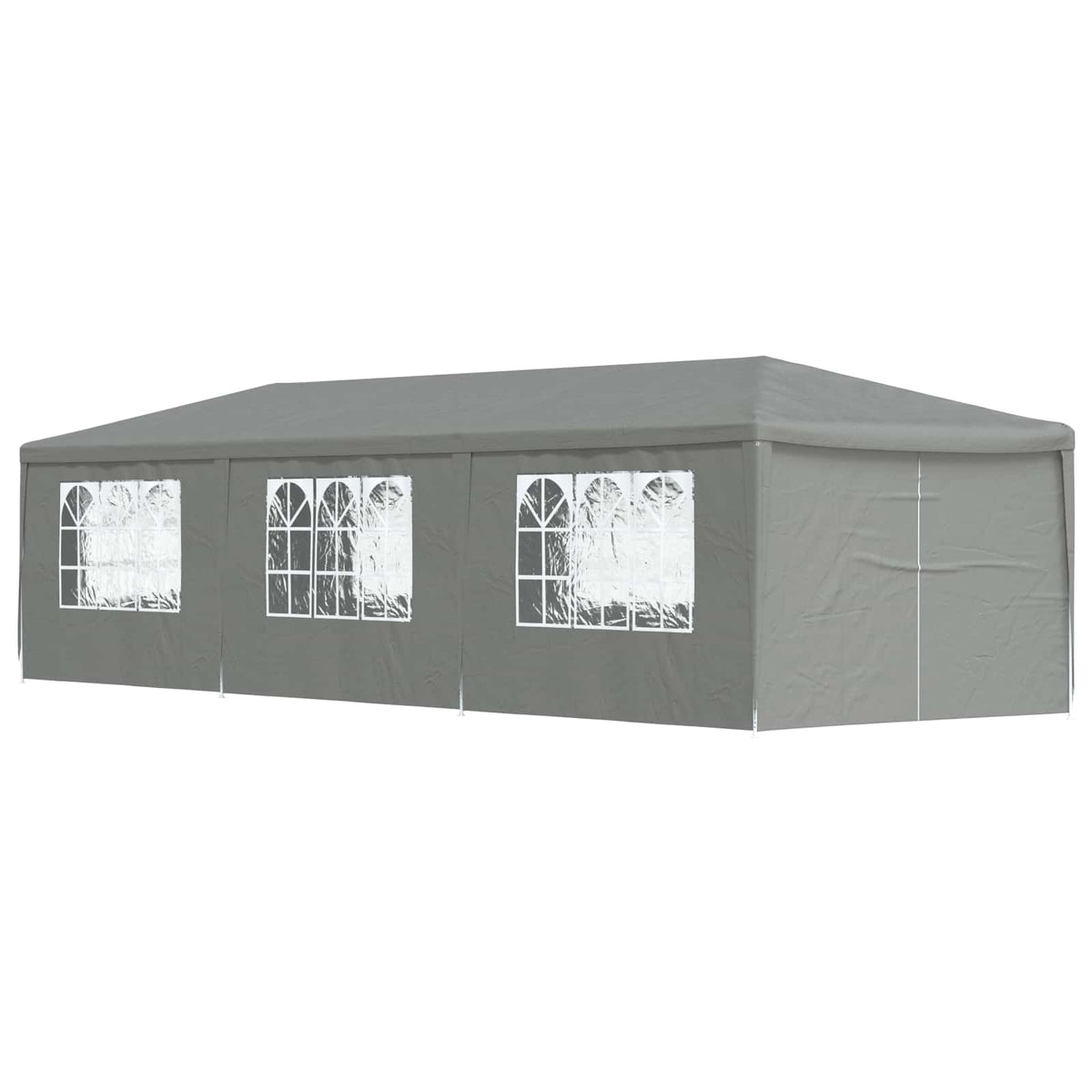 Šator za zabave 900 x 300 x 255 cm Svjetlosiva PE i čelik
