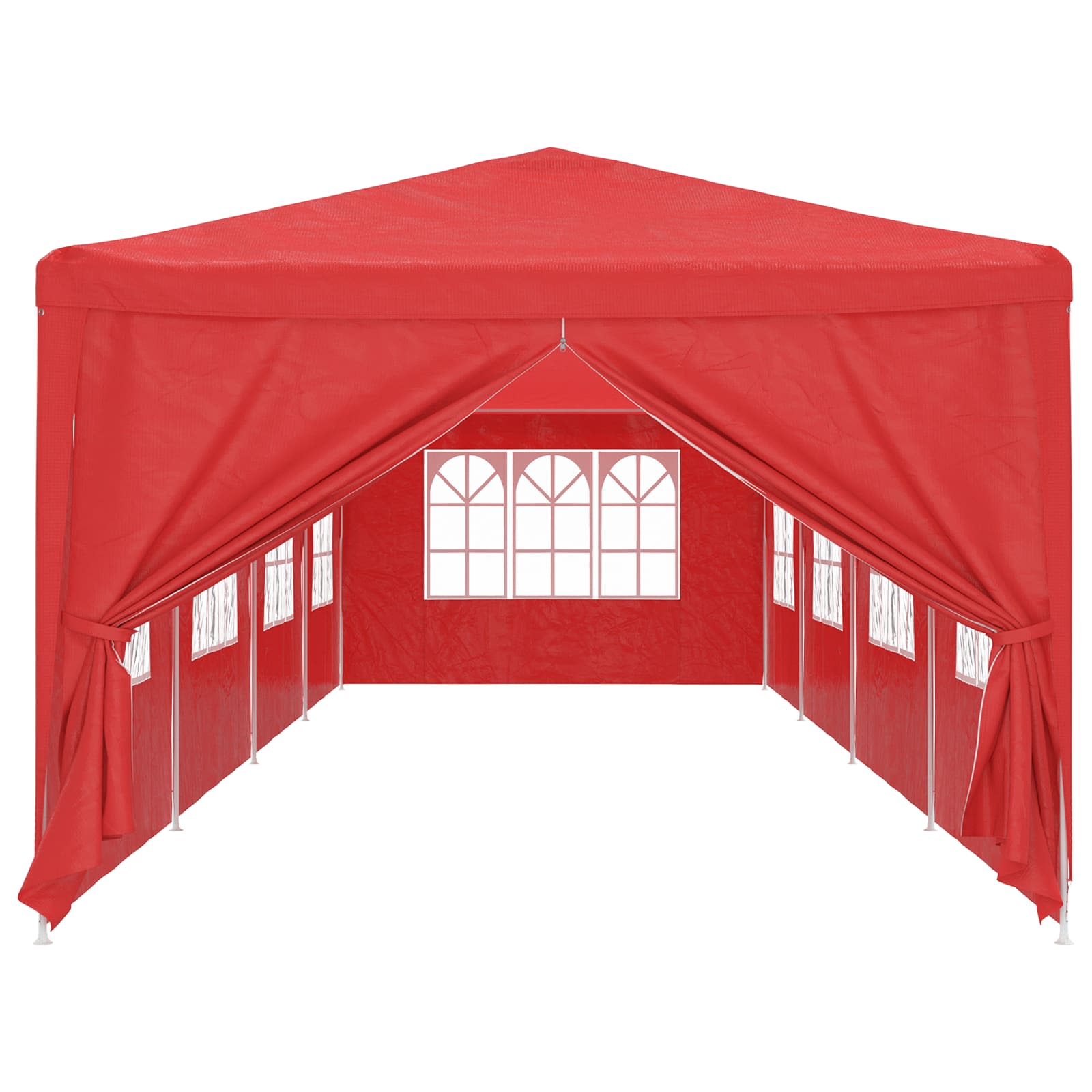 Šator za zabave 1200 x 300 x 255 cm Crvena PE i čelik