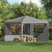 Zid šatora za zabavu 2 pcs 300 x 195 cm Svjetlosiva PE i čelik