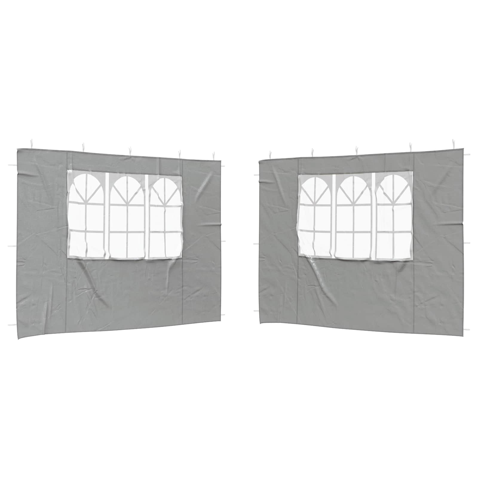 Zid šatora za zabavu 2 pcs 300 x 195 cm Svjetlosiva PE i čelik