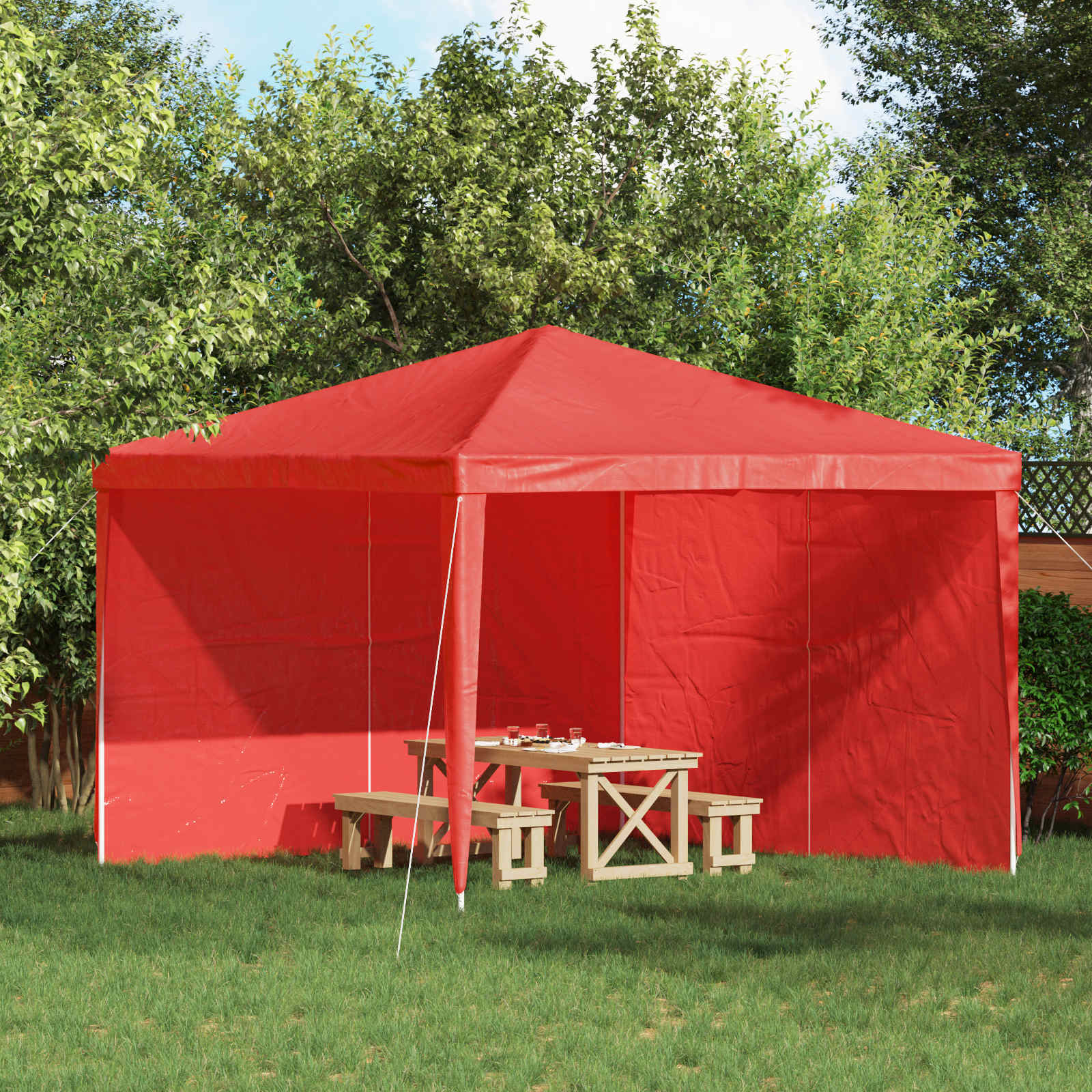 Zid šatora za zabavu 2 pcs Crvena 300 x 195 cm PE i čelik
