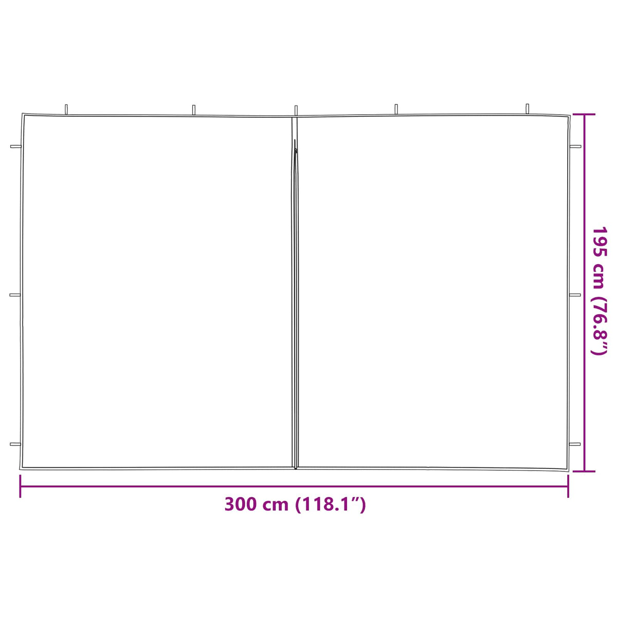 Zid šatora za zabavu 2 pcs Crvena 300 x 195 cm PE i čelik
