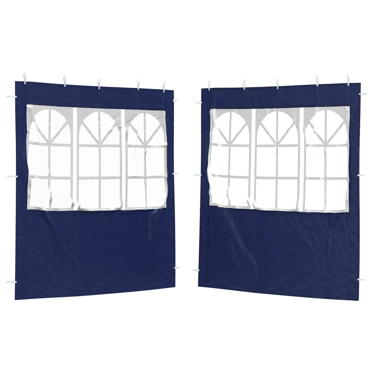Zid šatora za zabavu 2 pcs 200 x 195 cm Plava PE i čelik