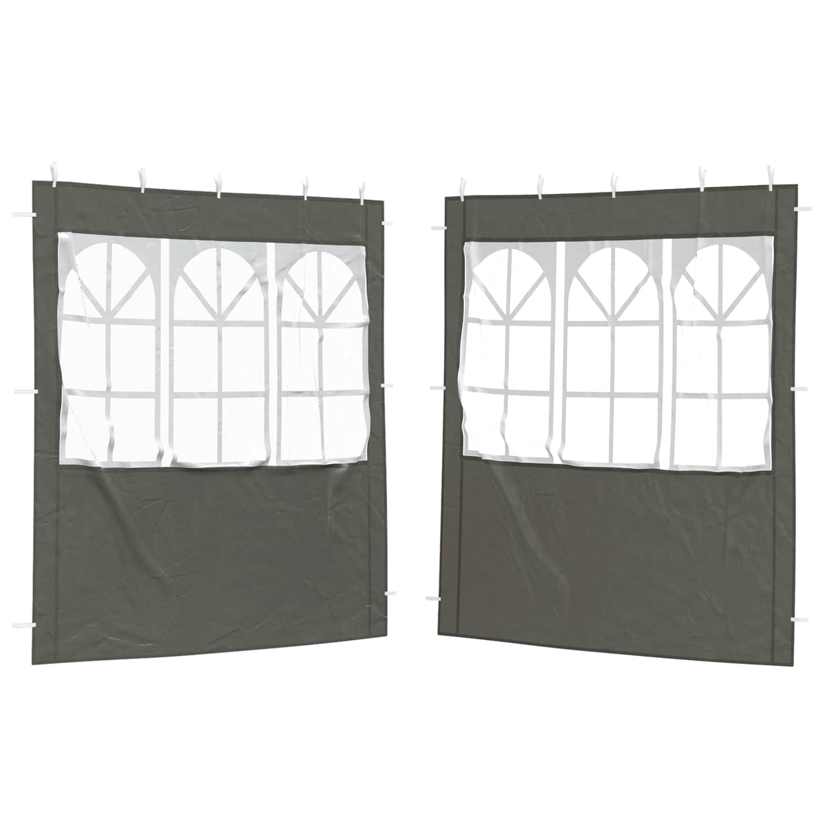 Zid šatora za zabavu 2 pcs 200 x 195 cm Antracit PE i čelik