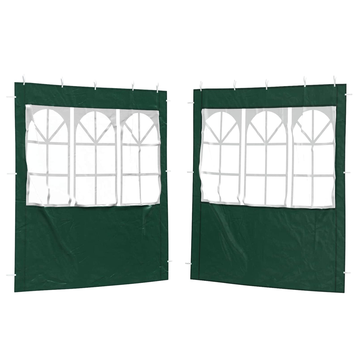 Zid šatora za zabavu 2 pcs 200 x 195 cm Zelena PE i čelik