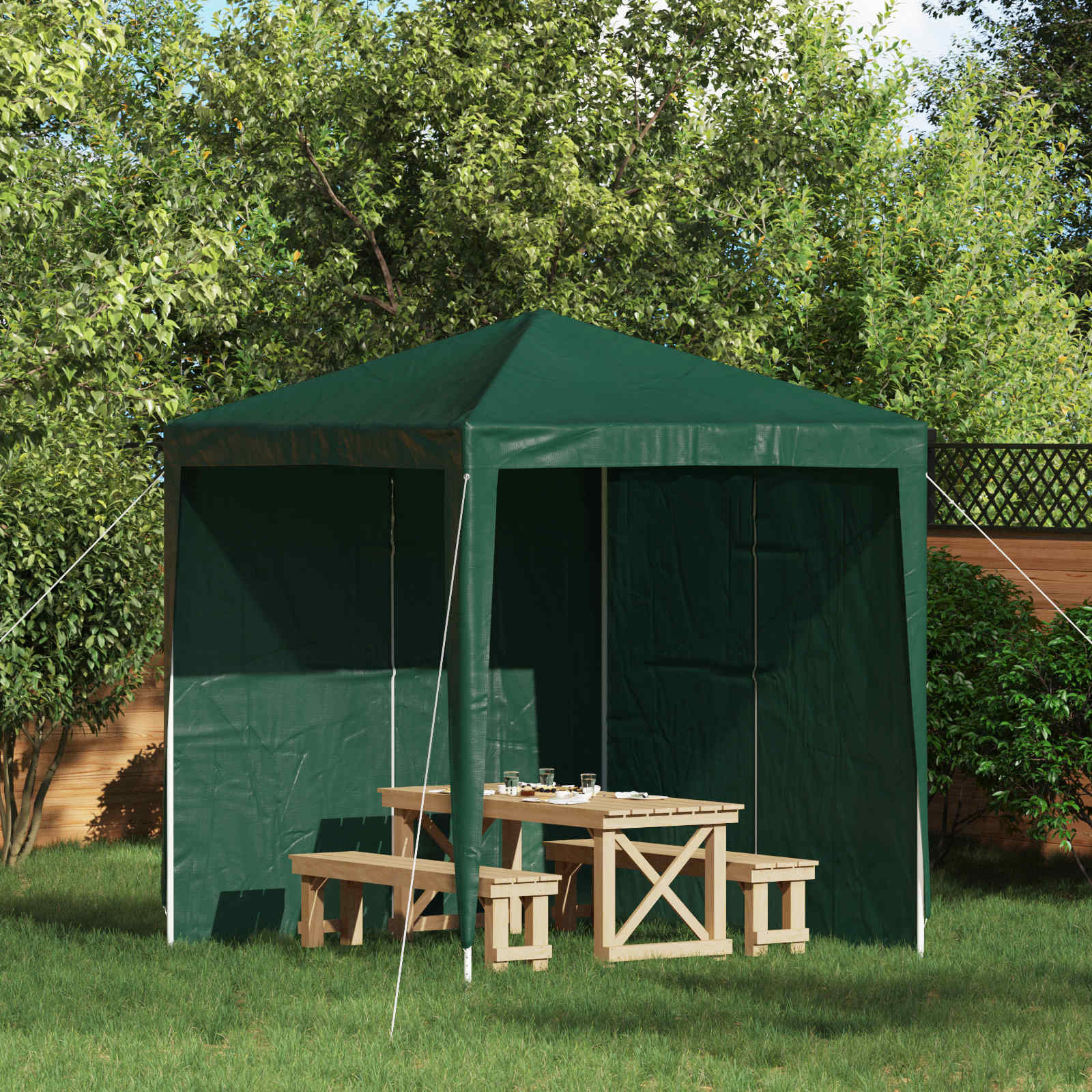 Zid šatora za zabavu 2 pcs Zelena 200 x 195 cm PE i čelik