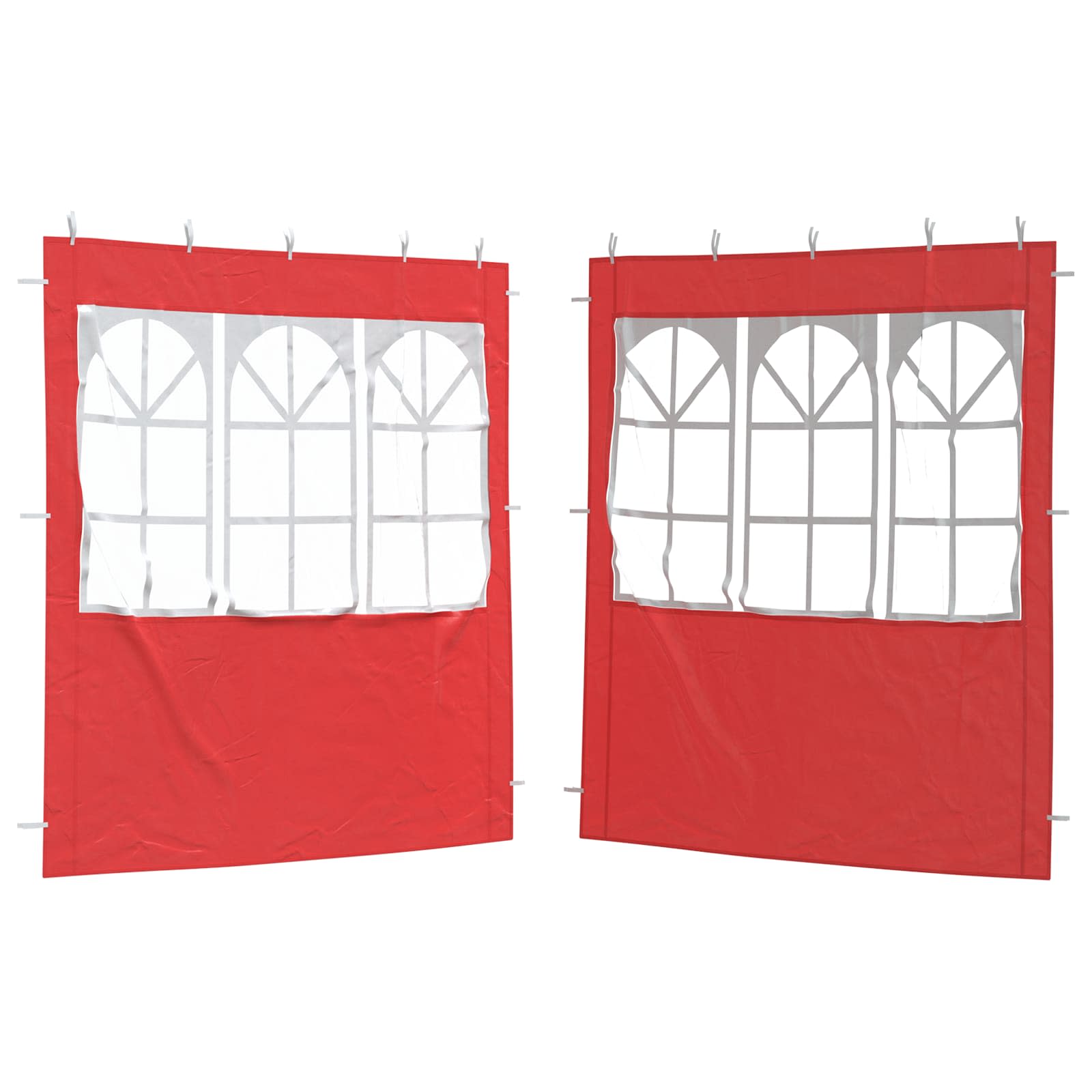Zid šatora za zabavu 2 pcs 200 x 195 cm Crvena PE i čelik