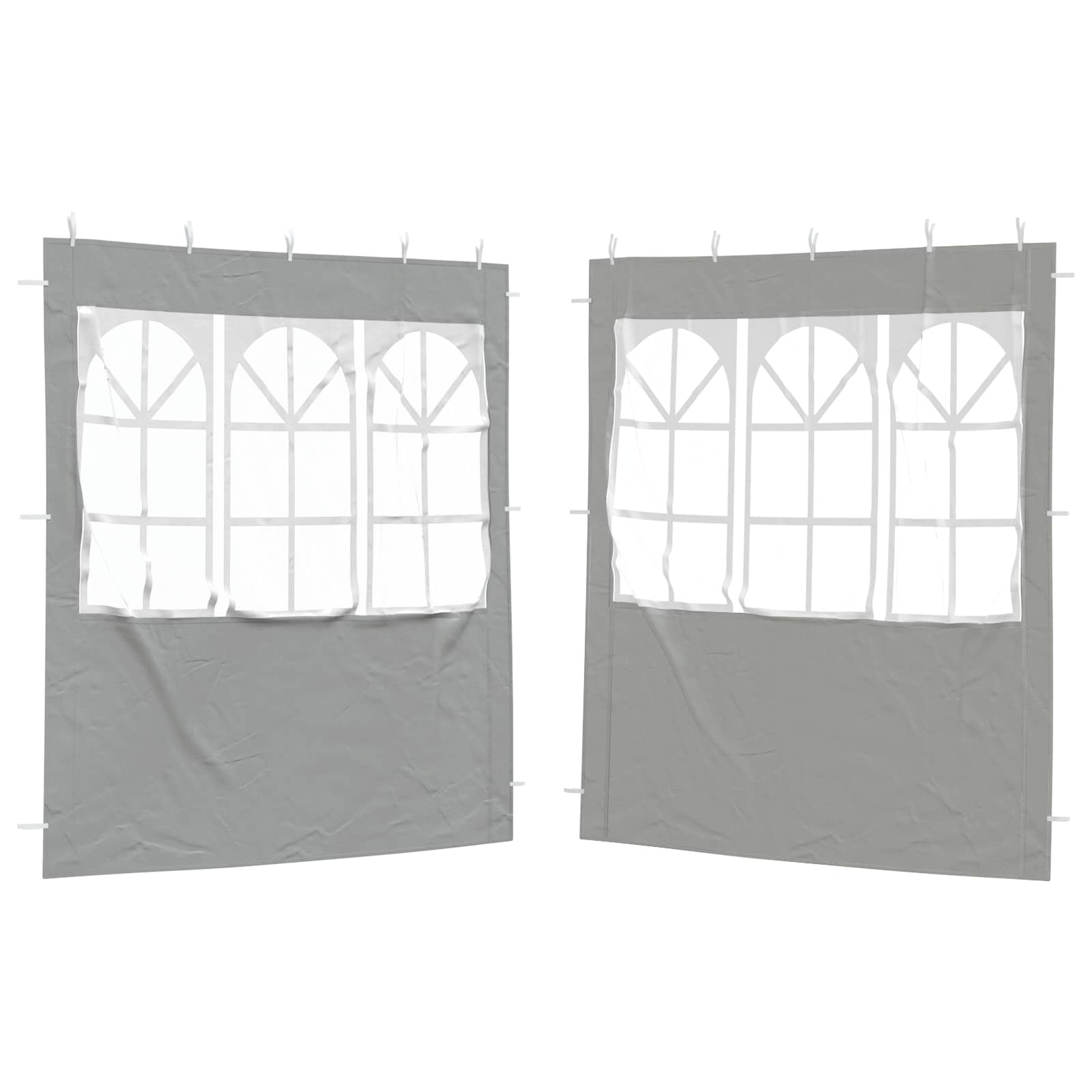 Zid šatora za zabavu 2 pcs 200 x 195 cm Svjetlosiva PE i čelik