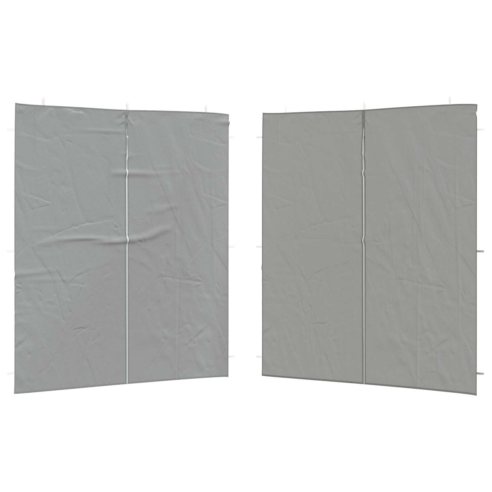 Zid šatora za zabavu 2 pcs Svjetlosiva 200 x 195 cm PE i čelik