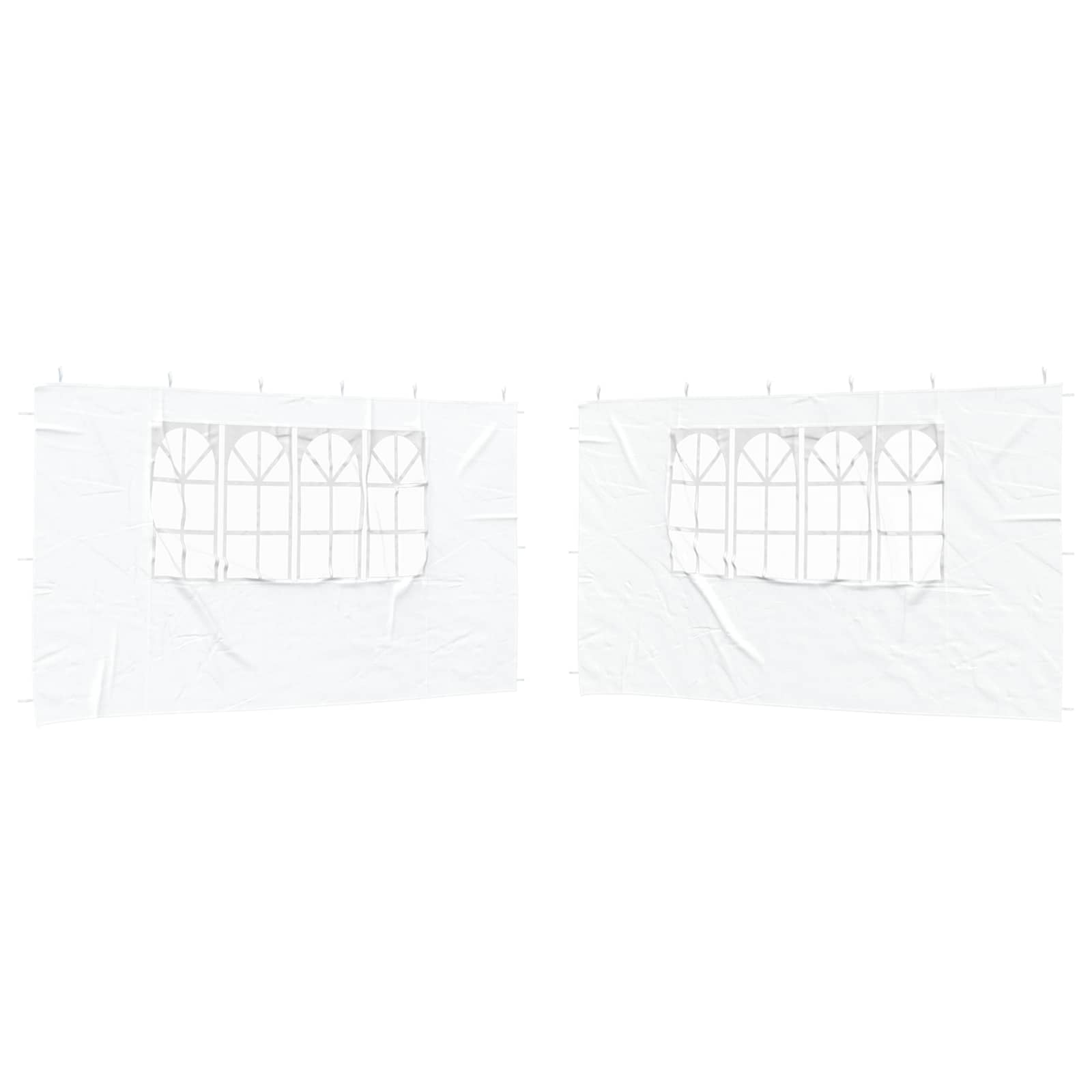 Zid šatora za zabavu 2 pcs 400 x 195 cm Bijela PE i čelik