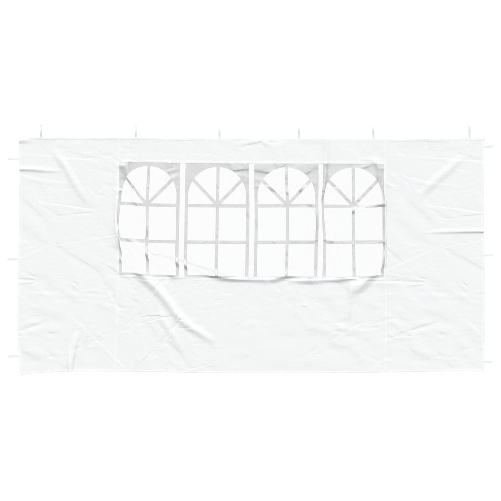 Zid šatora za zabavu 2 pcs 400 x 195 cm Bijela PE i čelik