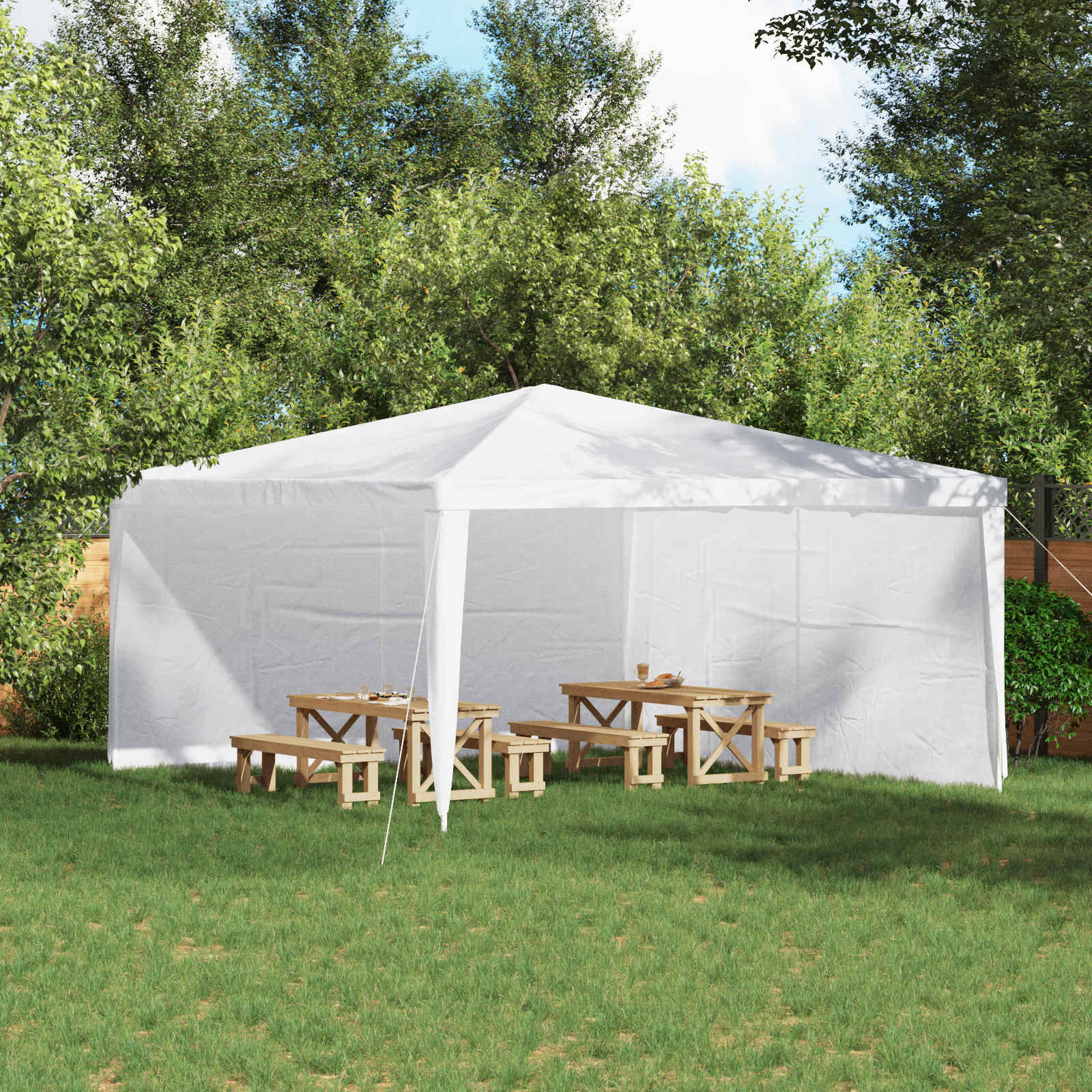 Zid šatora za zabavu 2 pcs Bijela 400 x 195 cm PE i čelik