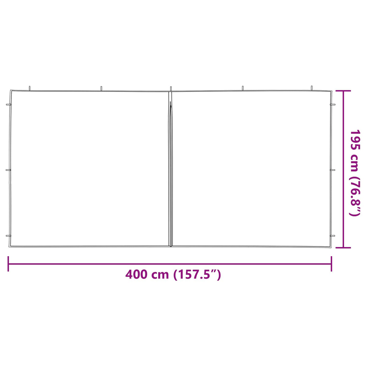 Zid šatora za zabavu 2 pcs Plava 400 x 195 cm PE i čelik