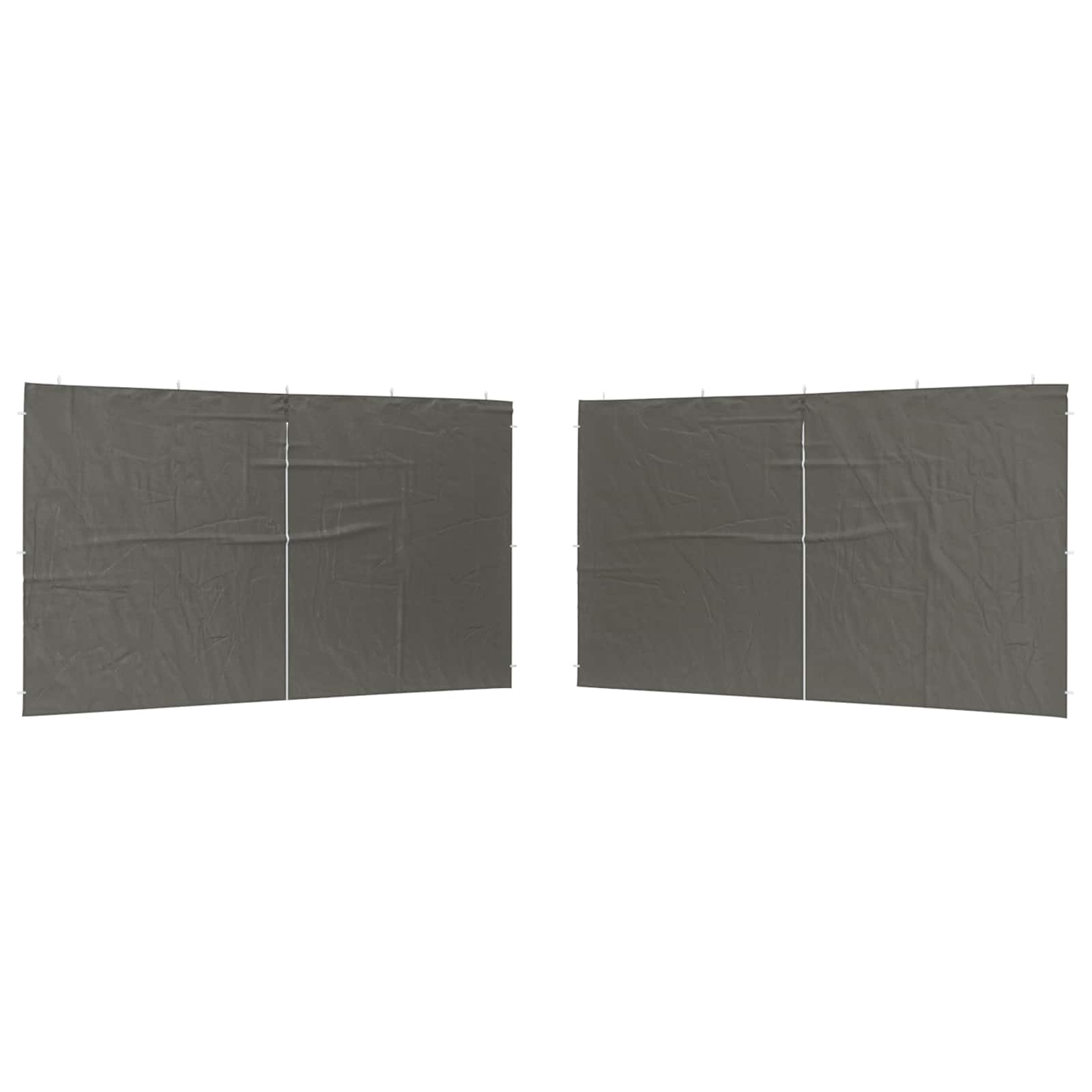 Zid šatora za zabavu 2 pcs Antracit 400 x 195 cm PE i čelik