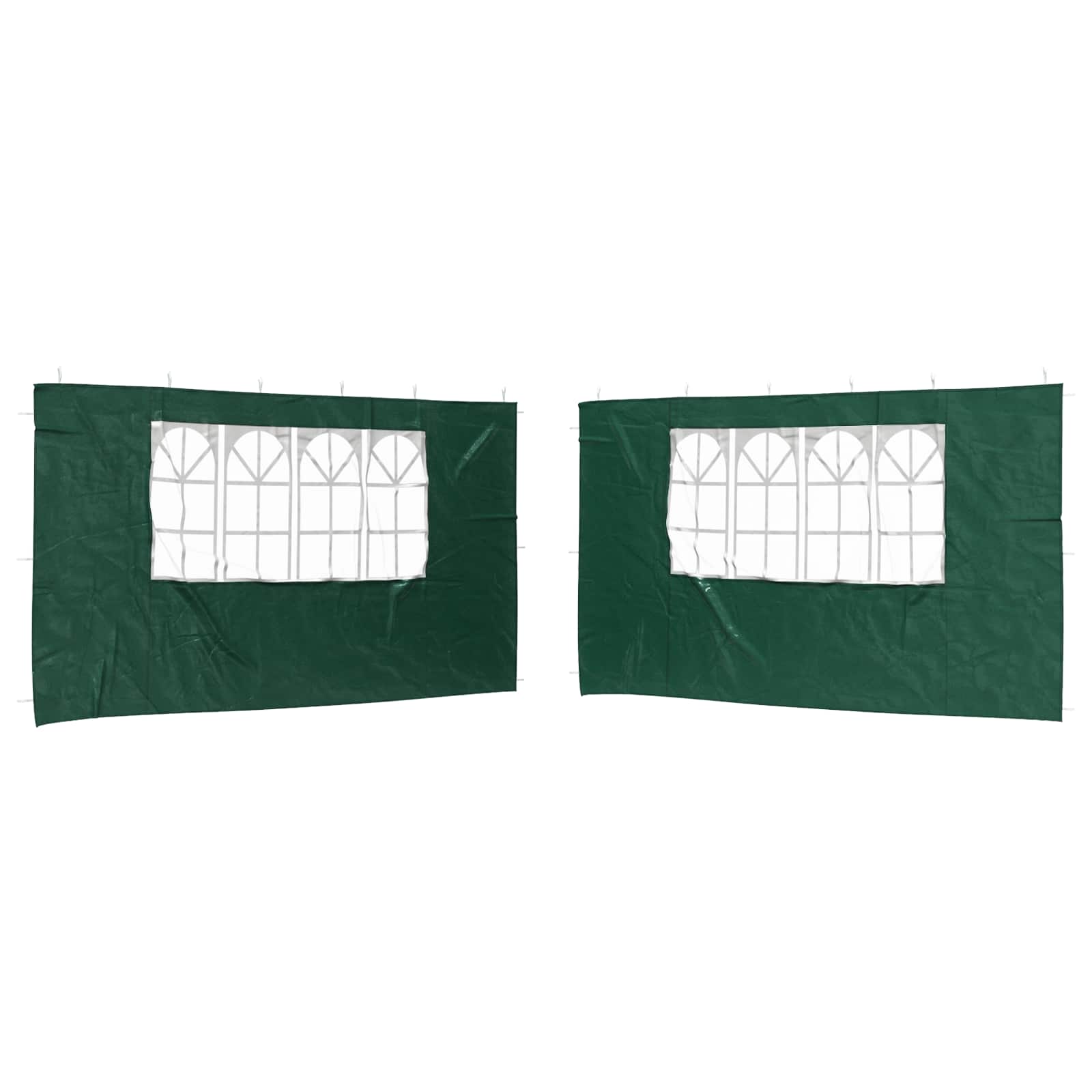 Zid šatora za zabavu 2 pcs 400 x 195 cm Zelena PE i čelik