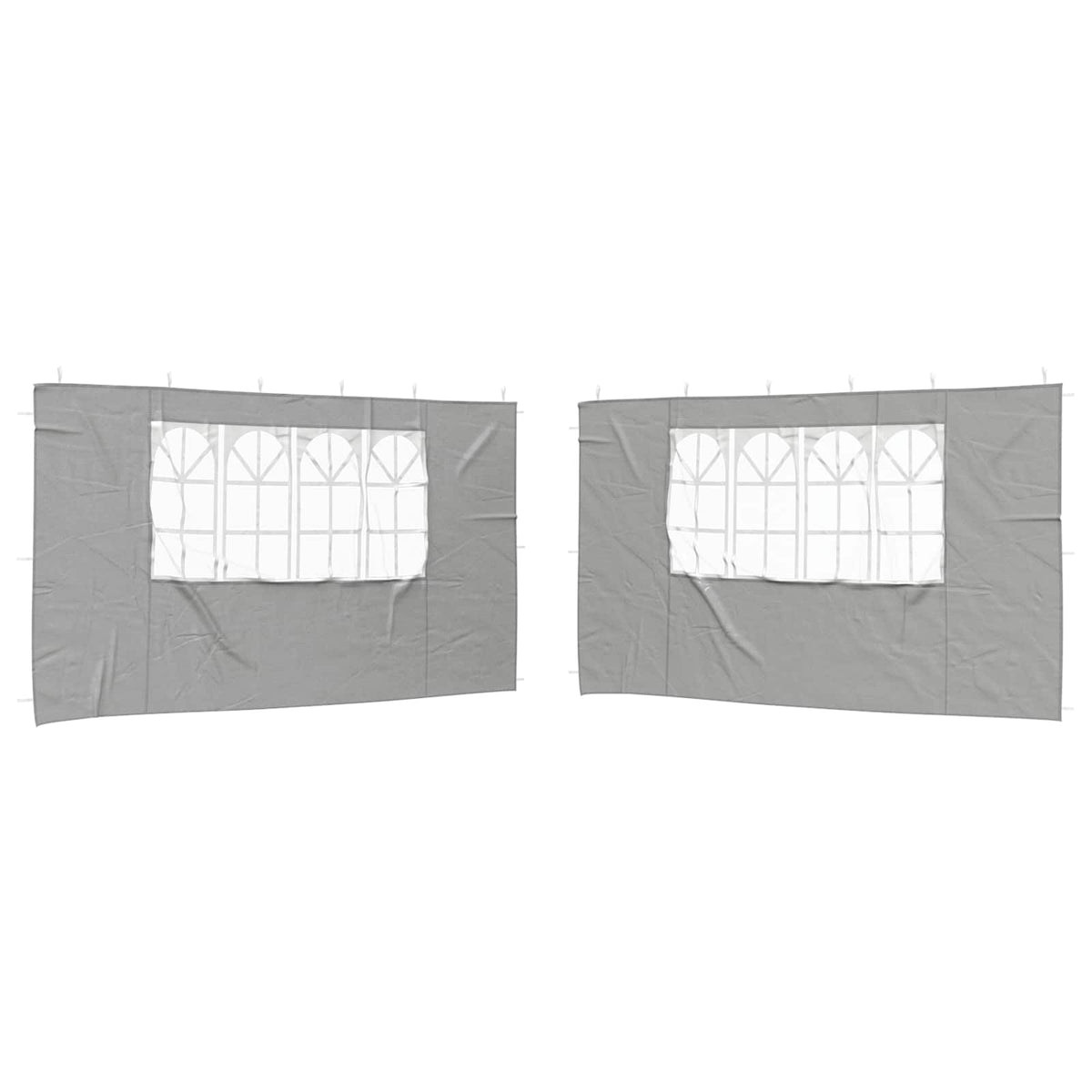 Zid šatora za zabavu 2 pcs 400 x 195 cm Svjetlosiva PE i čelik
