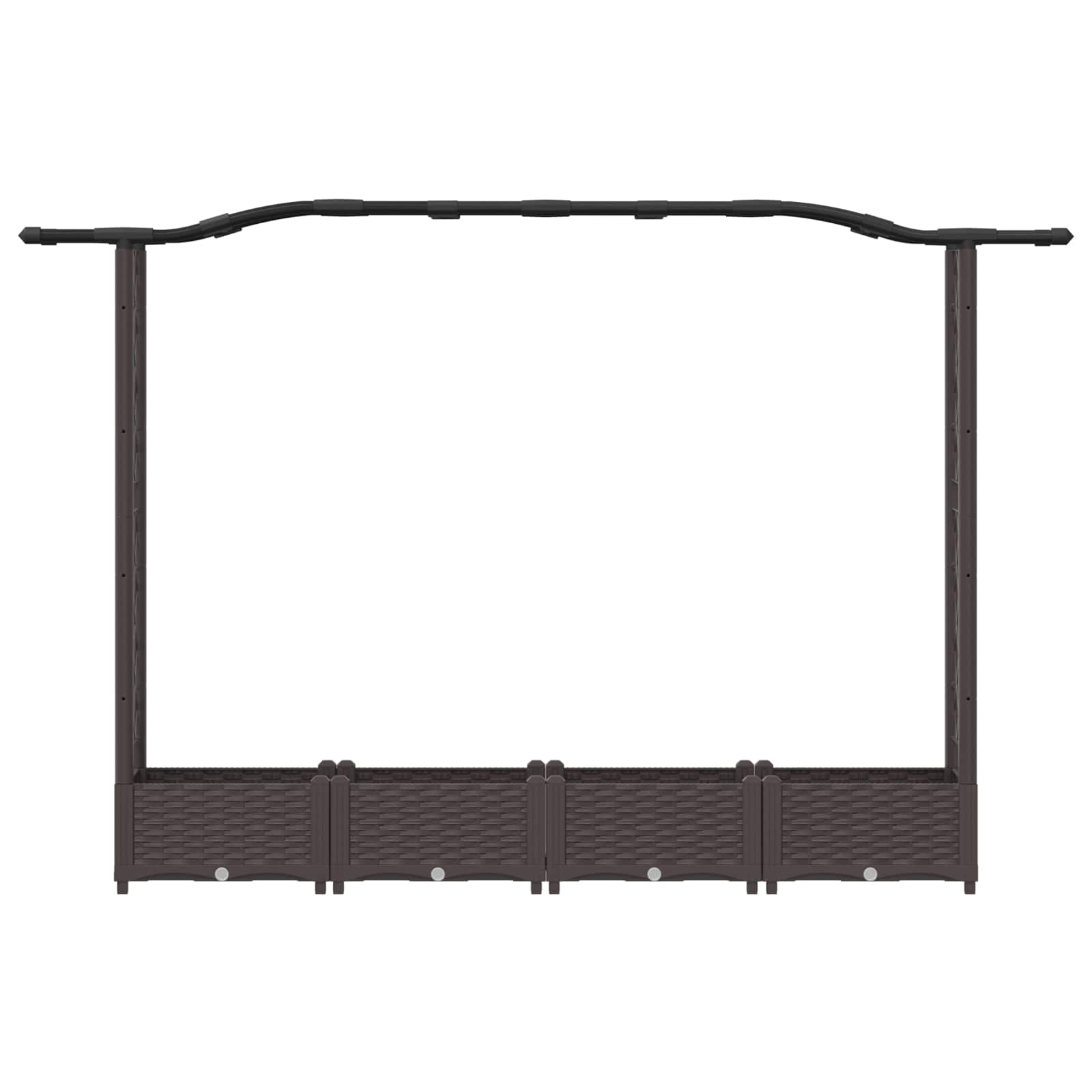 Povišeni krevet s mrežom i krovom Smeđa 207 x 40 x 126 cm PP