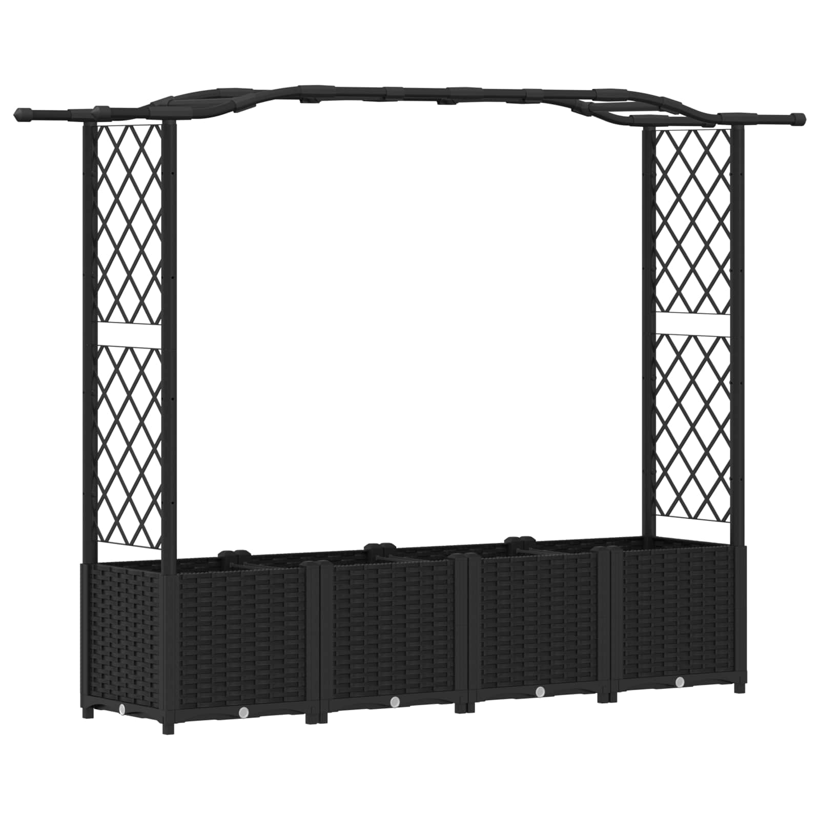 Povišeni krevet s mrežom i krovom Crna 204 x 40 x 141 cm PP