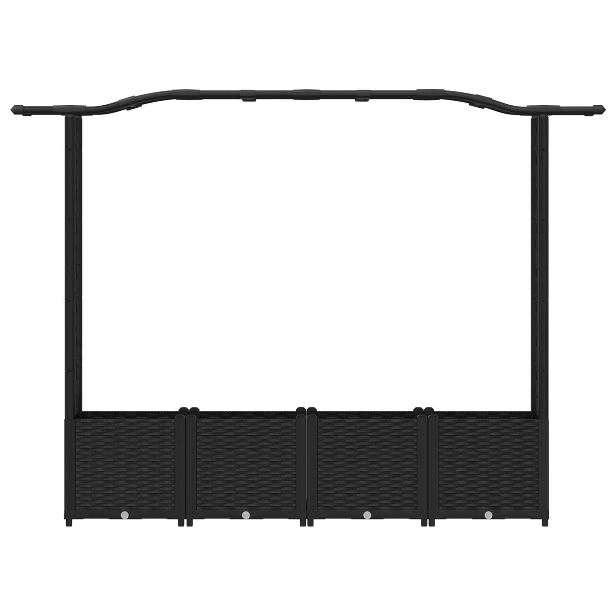 Povišeni krevet s mrežom i krovom Crna 204 x 40 x 141 cm PP