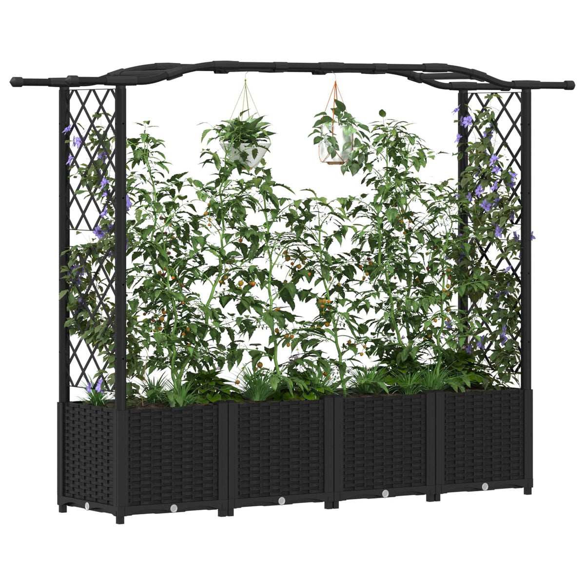 Povišeni krevet s mrežom i krovom Crna 204 x 40 x 141 cm PP