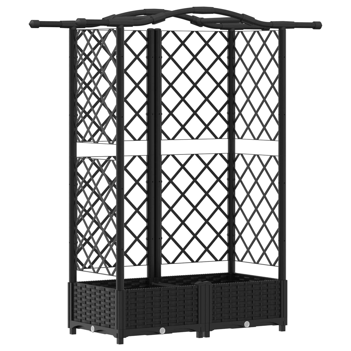 Povišeni krevet s mrežom i krovom Crna 124 x 40 x 126 cm PP