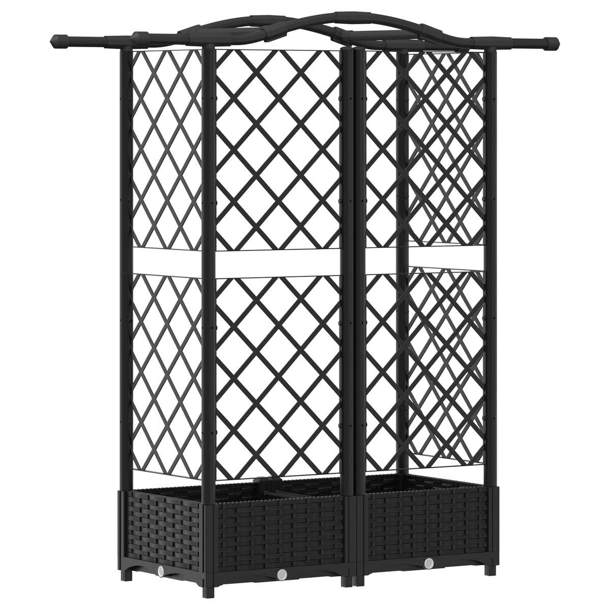 Povišeni krevet s mrežom i krovom Crna 124 x 40 x 126 cm PP