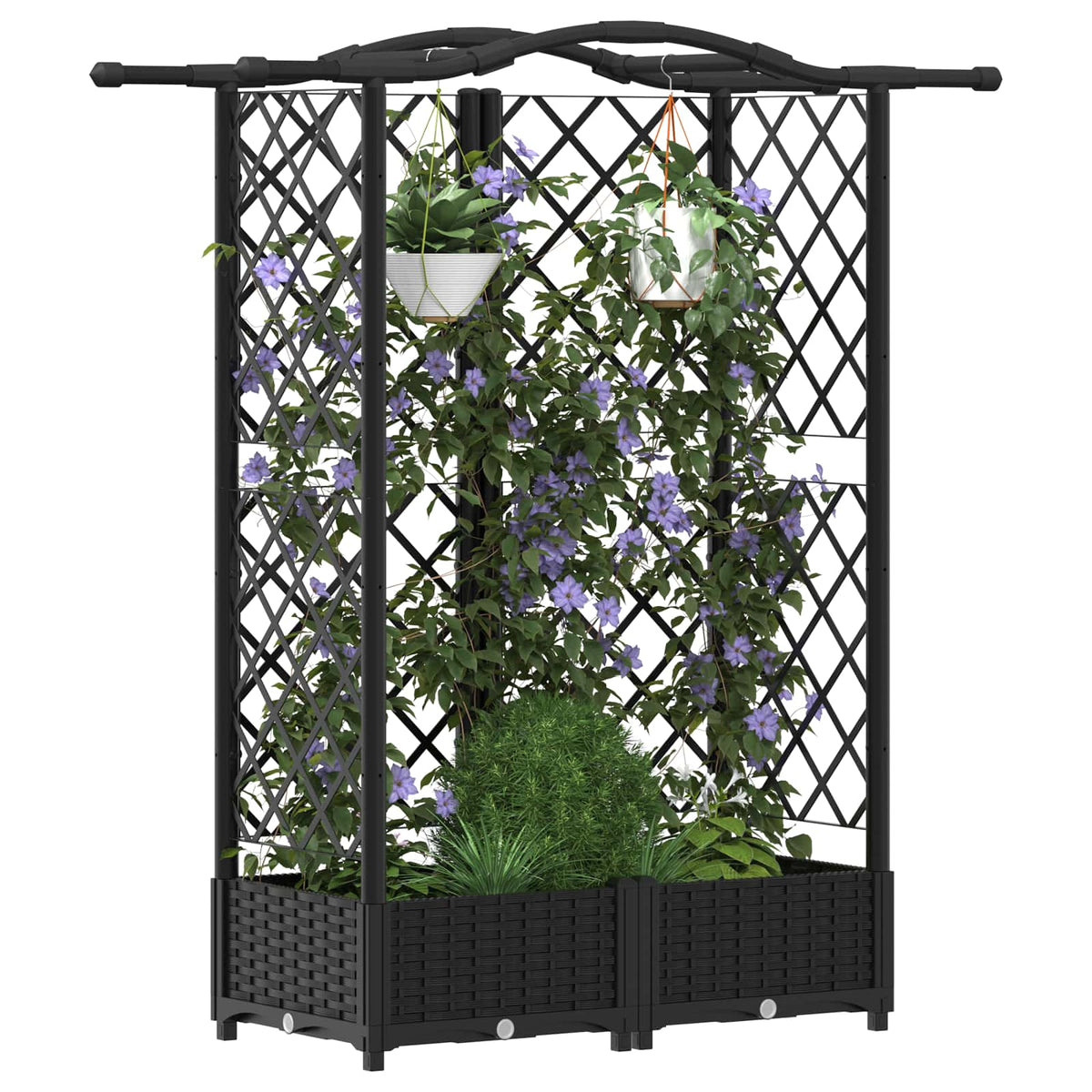 Povišeni krevet s mrežom i krovom Crna 124 x 40 x 126 cm PP