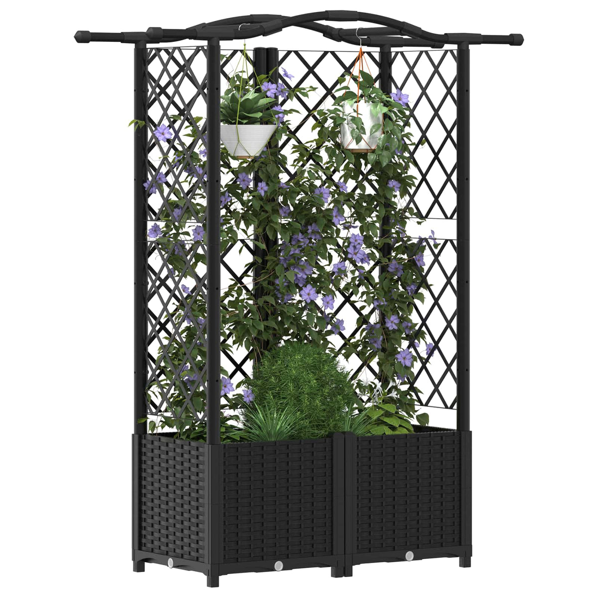 Povišeni krevet s mrežom i krovom Crna 122 x 40 x 141 cm PP
