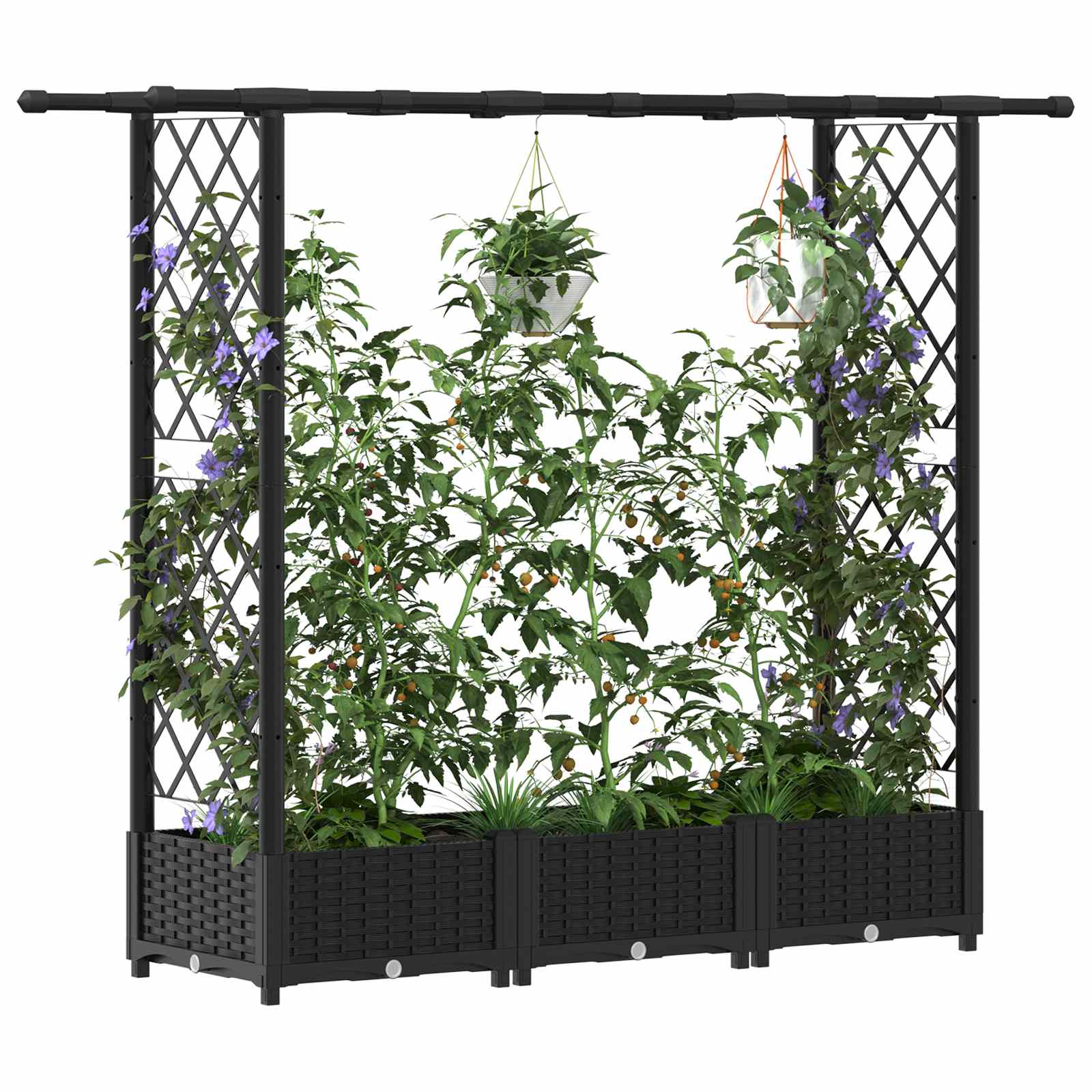 Povišeni krevet s mrežom i krovom Crna 164 x 40 x 123 cm PP