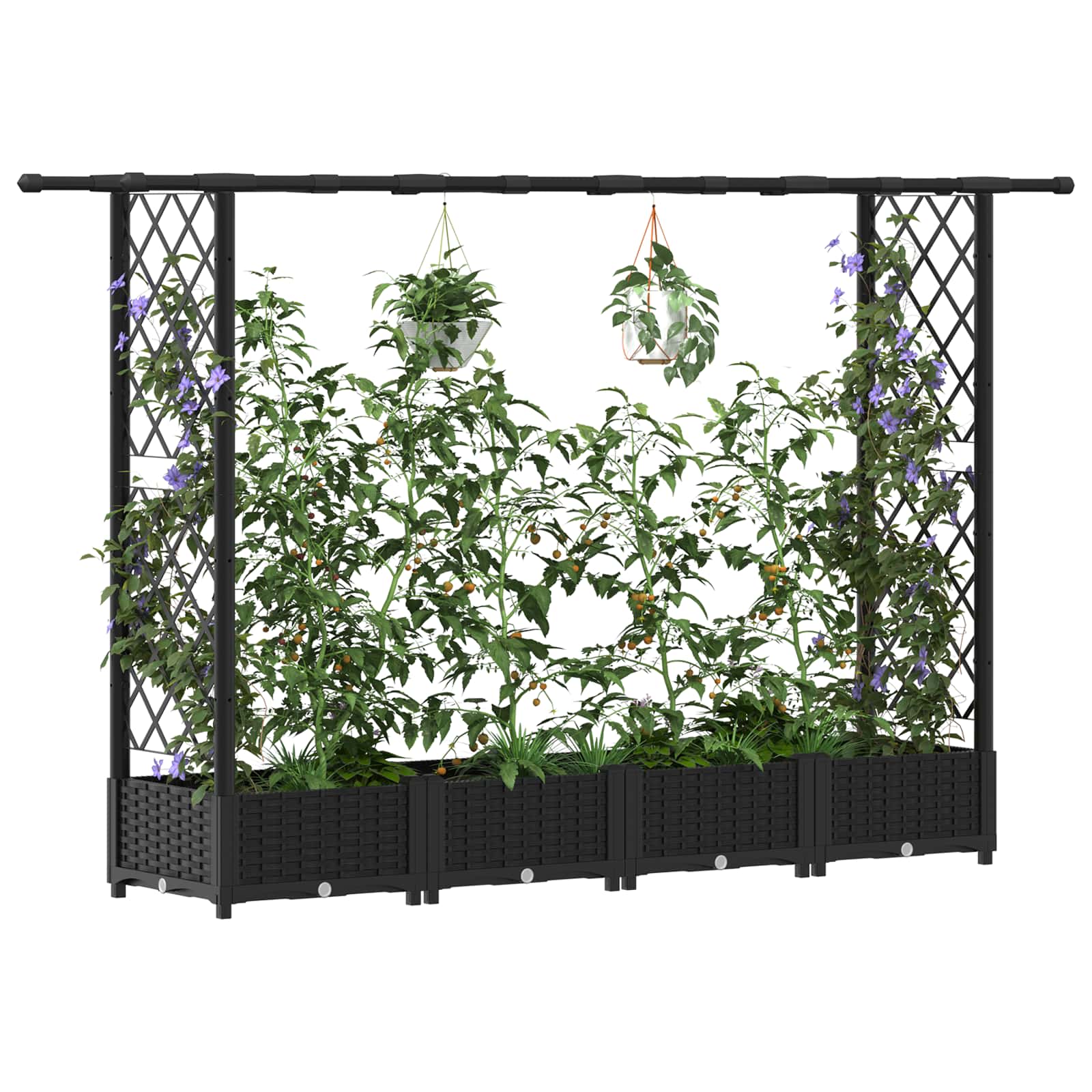 Povišeni krevet s mrežom i krovom Crna 203 x 40 x 123 cm PP