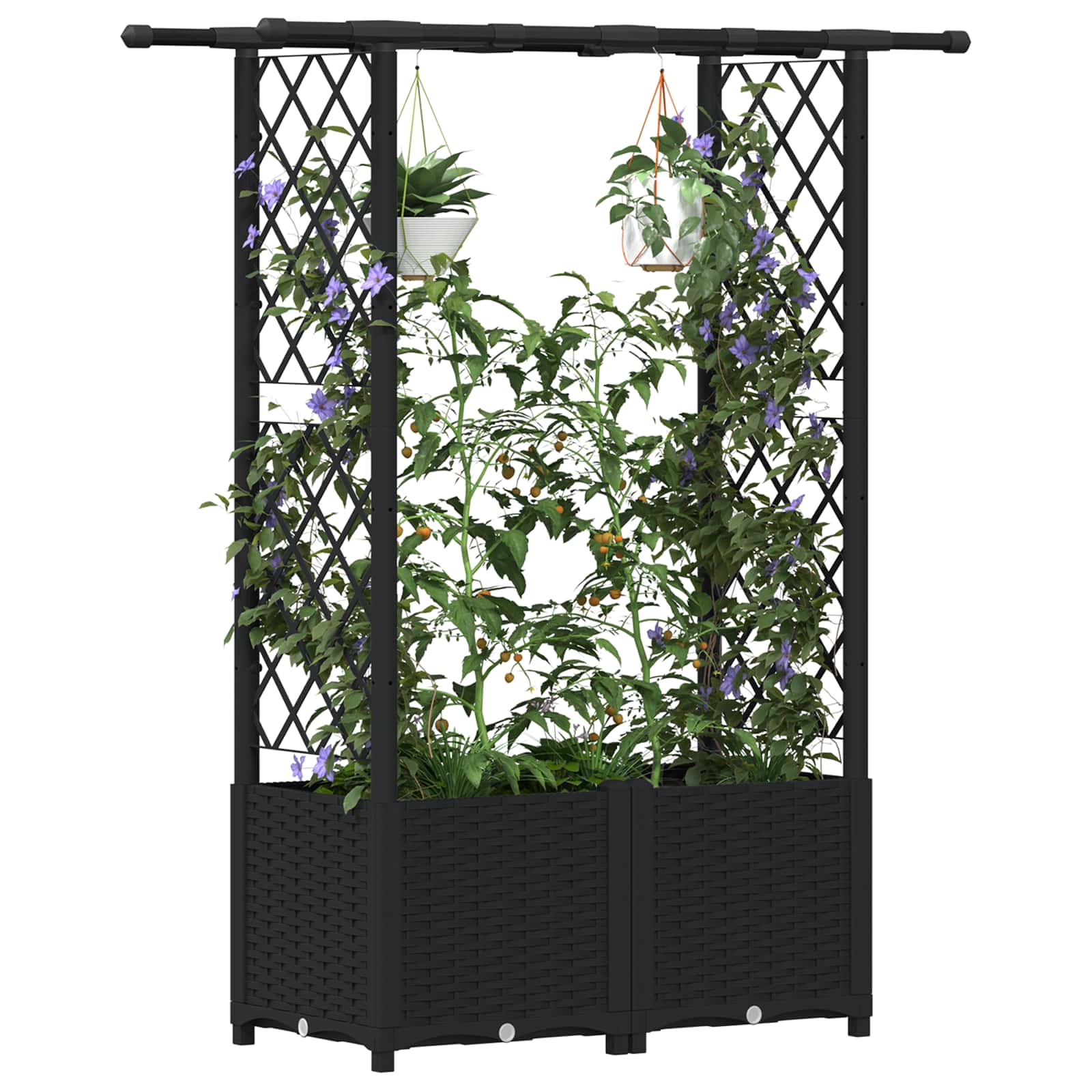 Povišeni krevet s mrežom i krovom Crna 124,5 x 40 x 138 cm PP