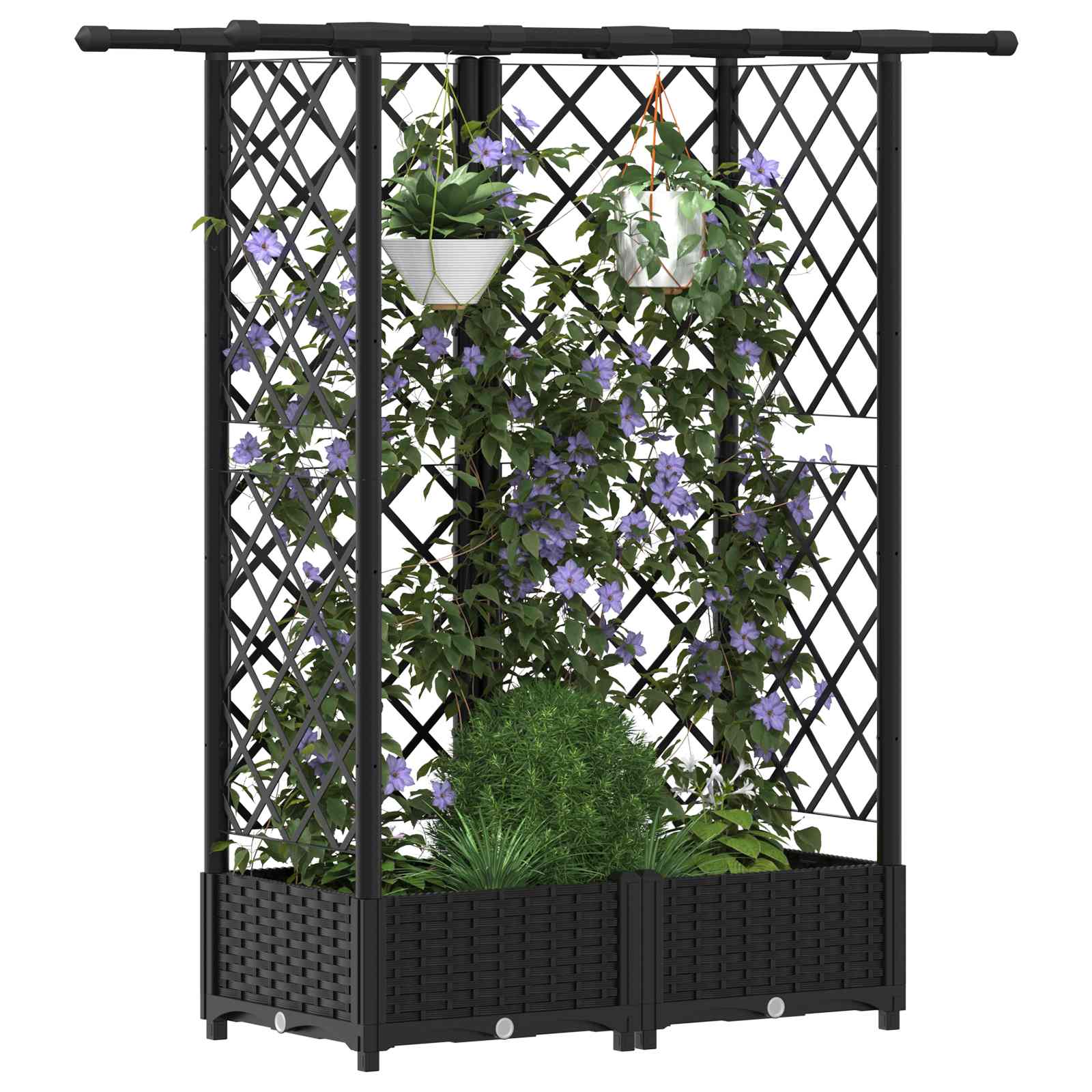 Povišeni krevet s mrežom i krovom Crna 124 x 40 x 123 cm PP