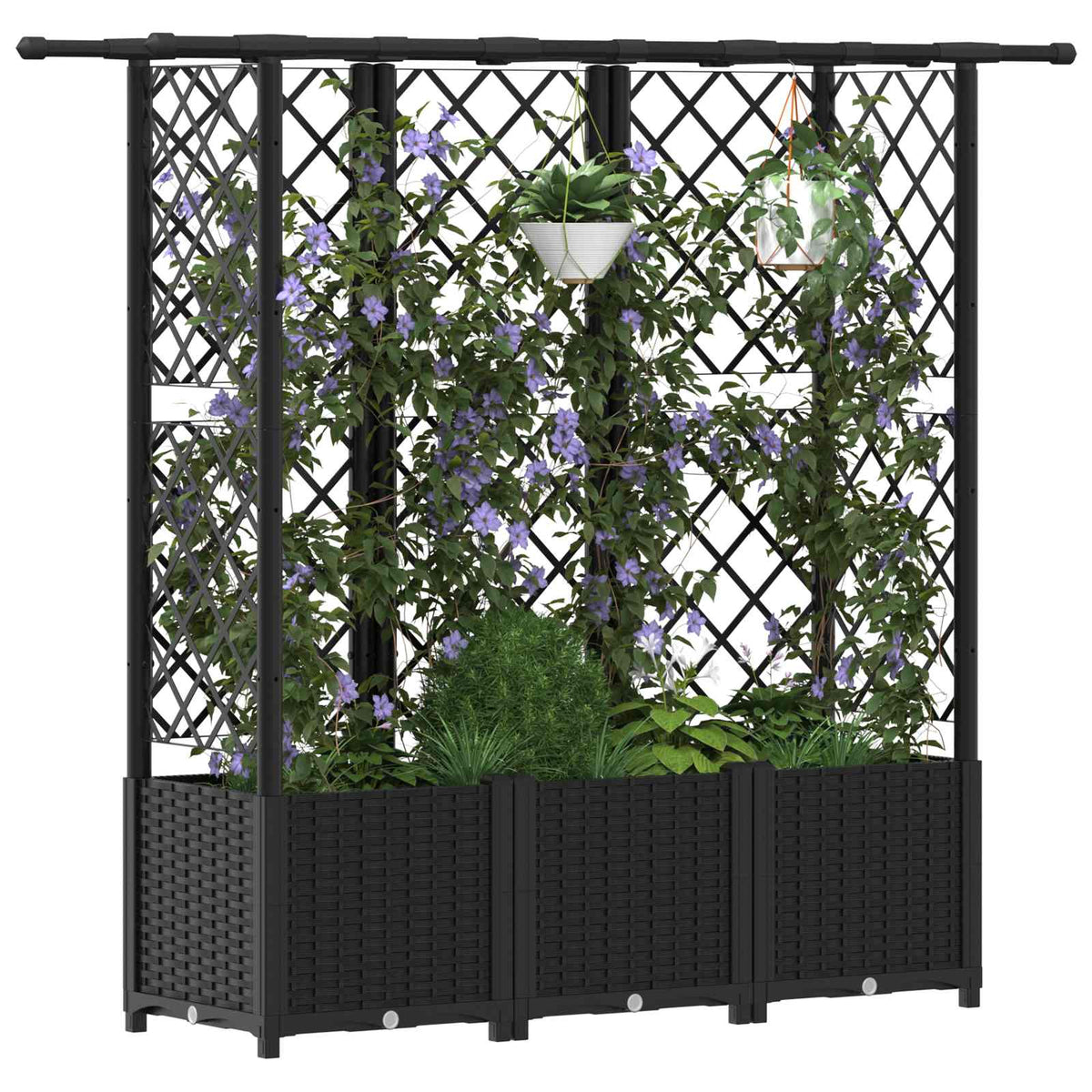Povišeni krevet s mrežom i krovom Crna 163,5 x 40 x 138 cm PP