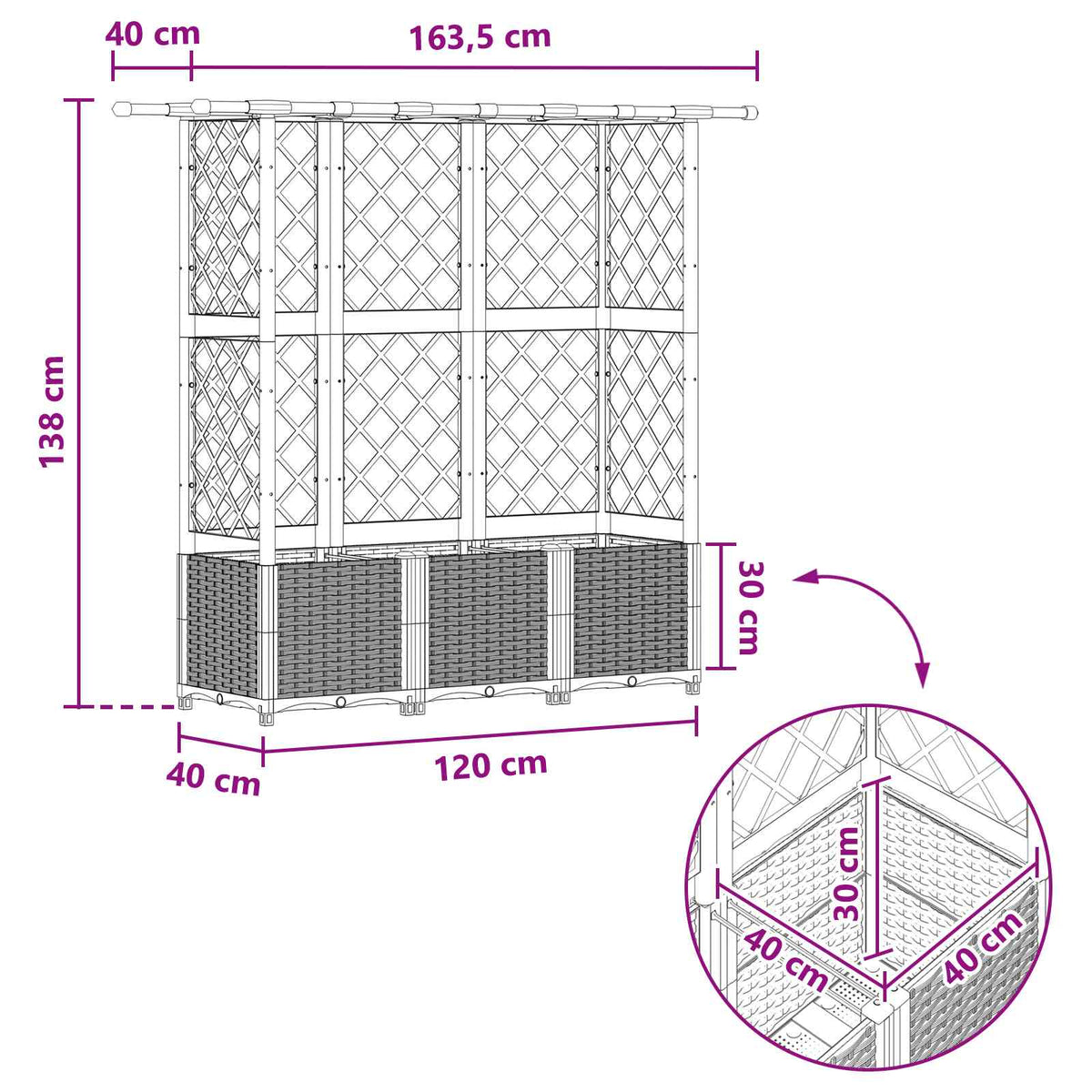 Povišeni krevet s mrežom i krovom Crna 163,5 x 40 x 138 cm PP